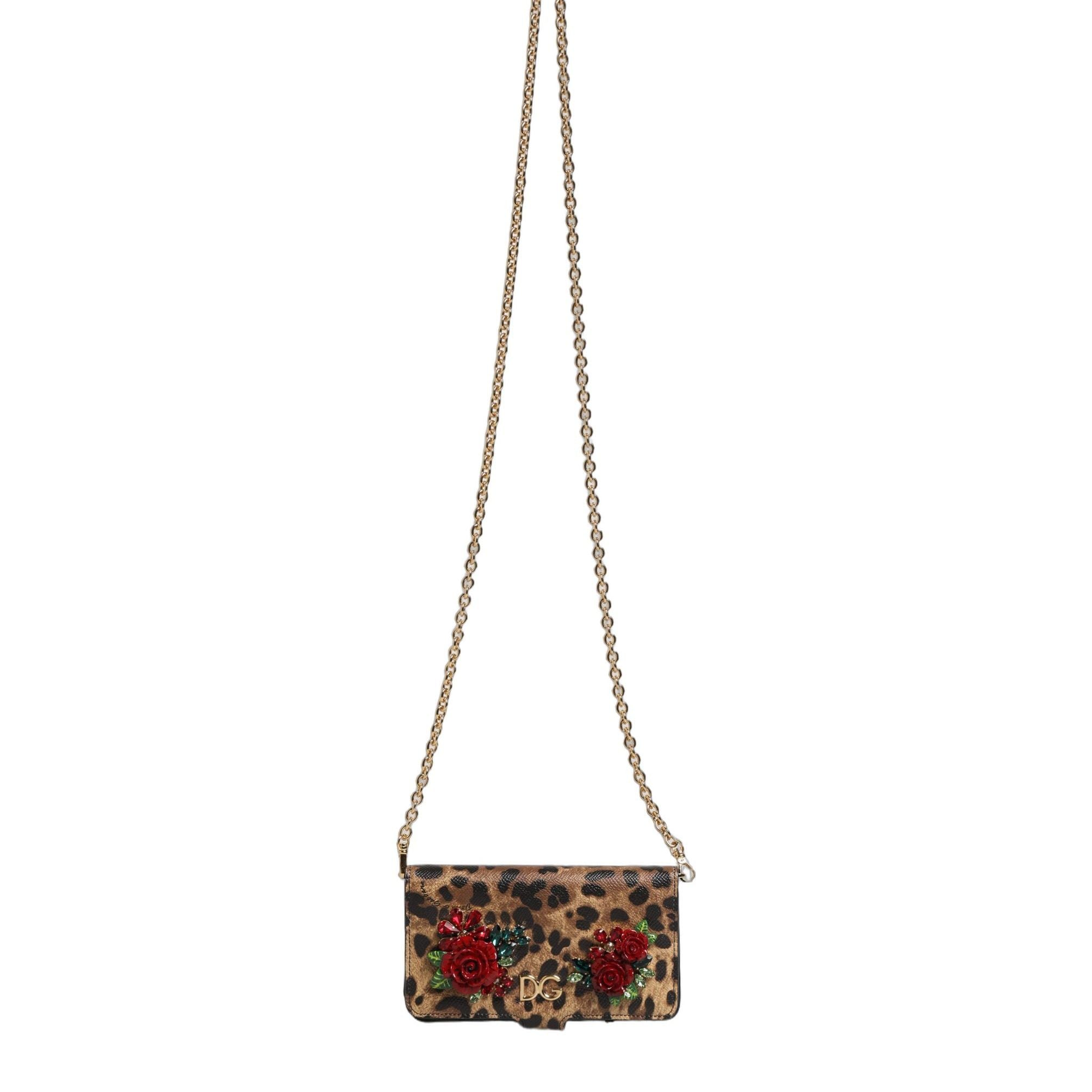 Dolce & Gabbana Flip Cover Brown Leopard Crystal iPhone X - XS Case