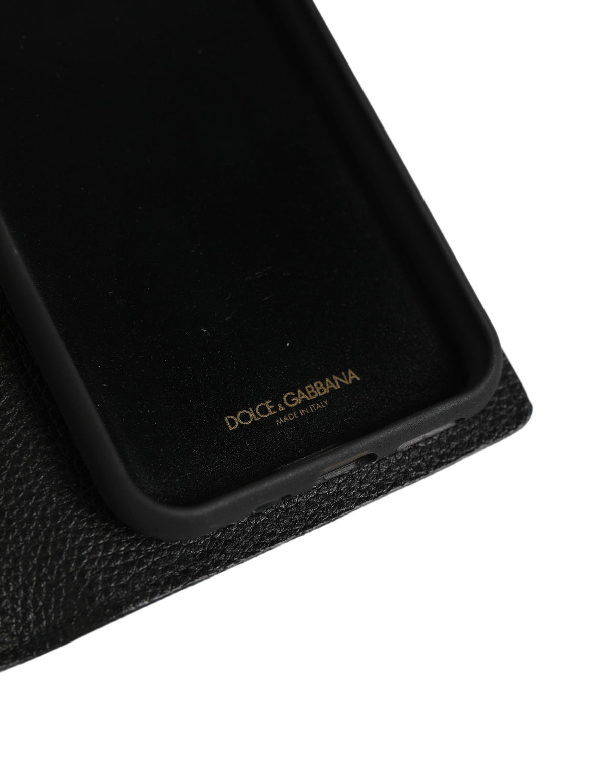 Dolce & Gabbana Case Flip Cover Black Calf Leather iPhone11 PRO Phone