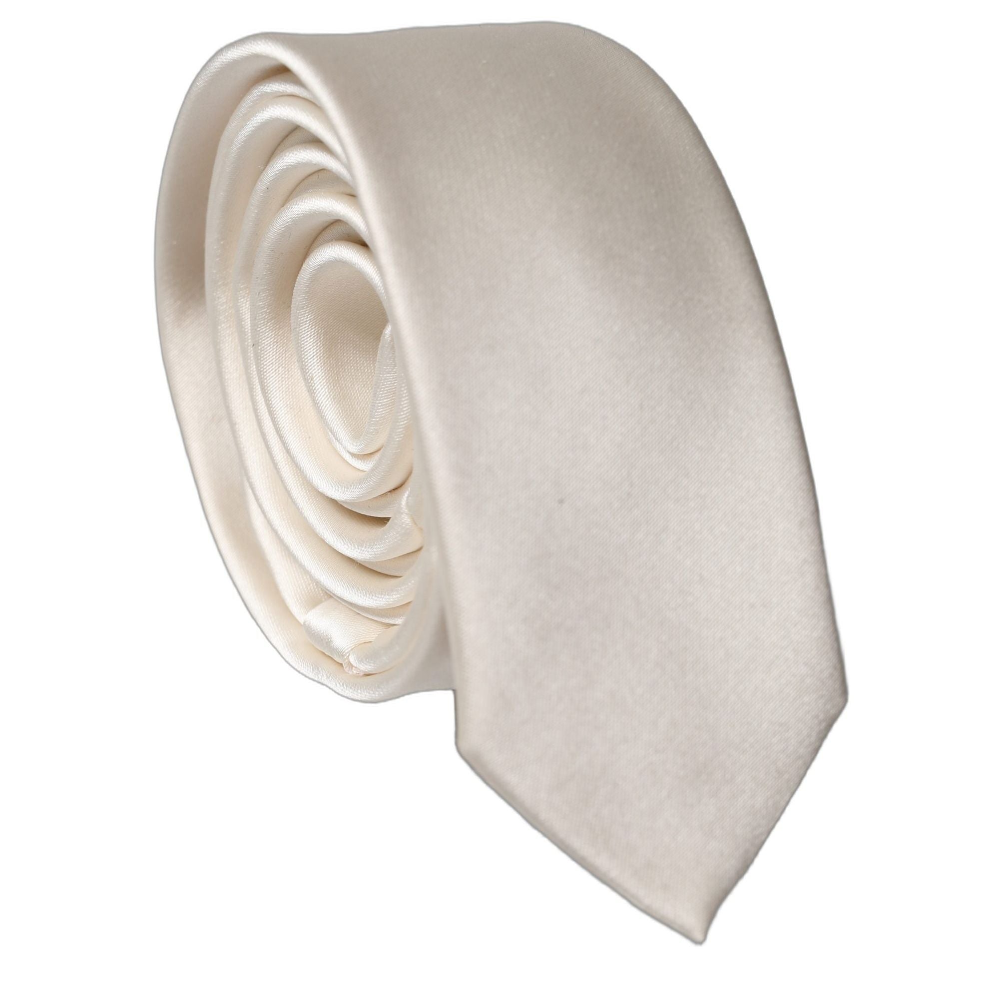 Dolce & Gabbana Off White Solid 100% Silk Adjustable Men Tied Necktie Tie