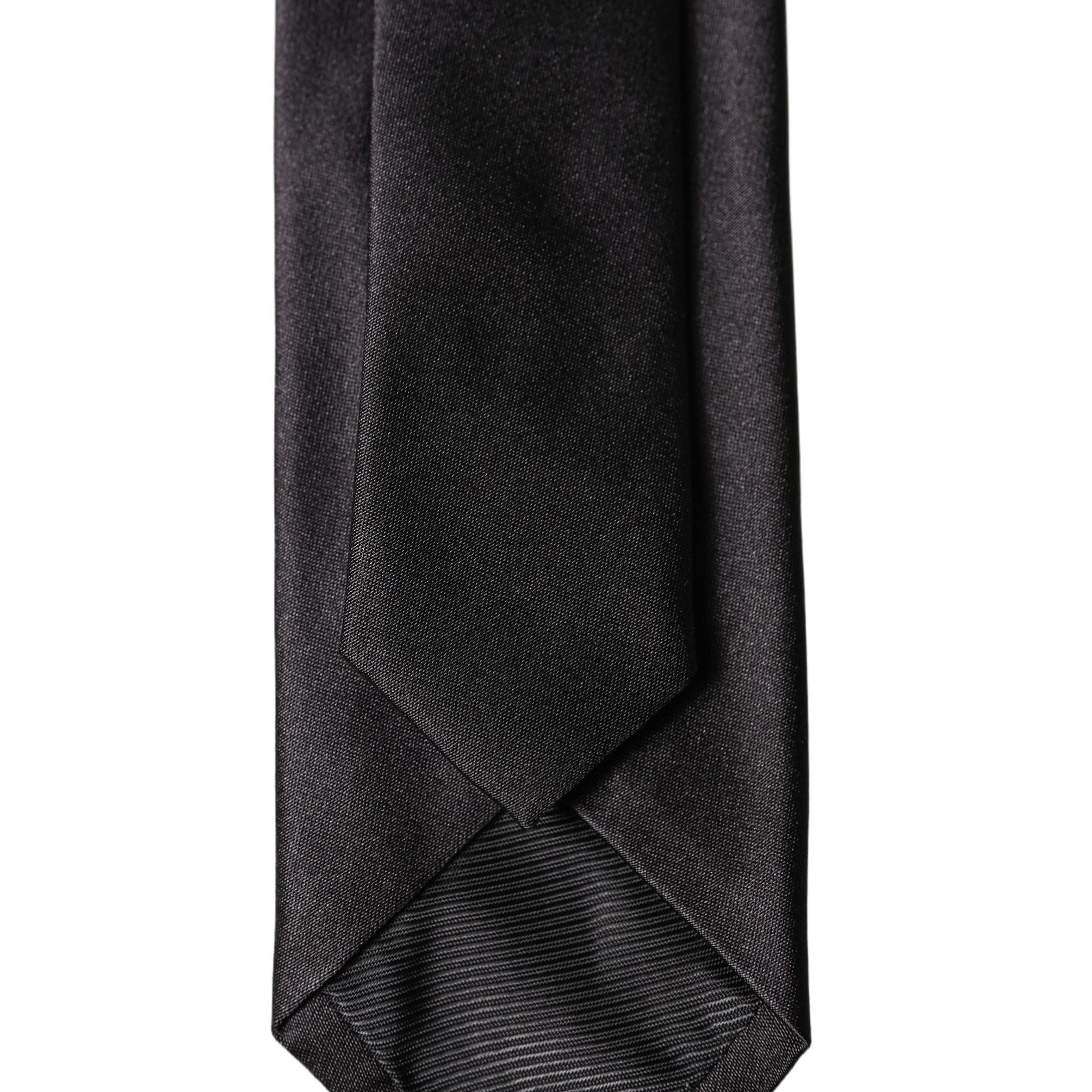 Dolce & Gabbana Black Solid 100% Silk Adjustable Men Tied Necktie Tie
