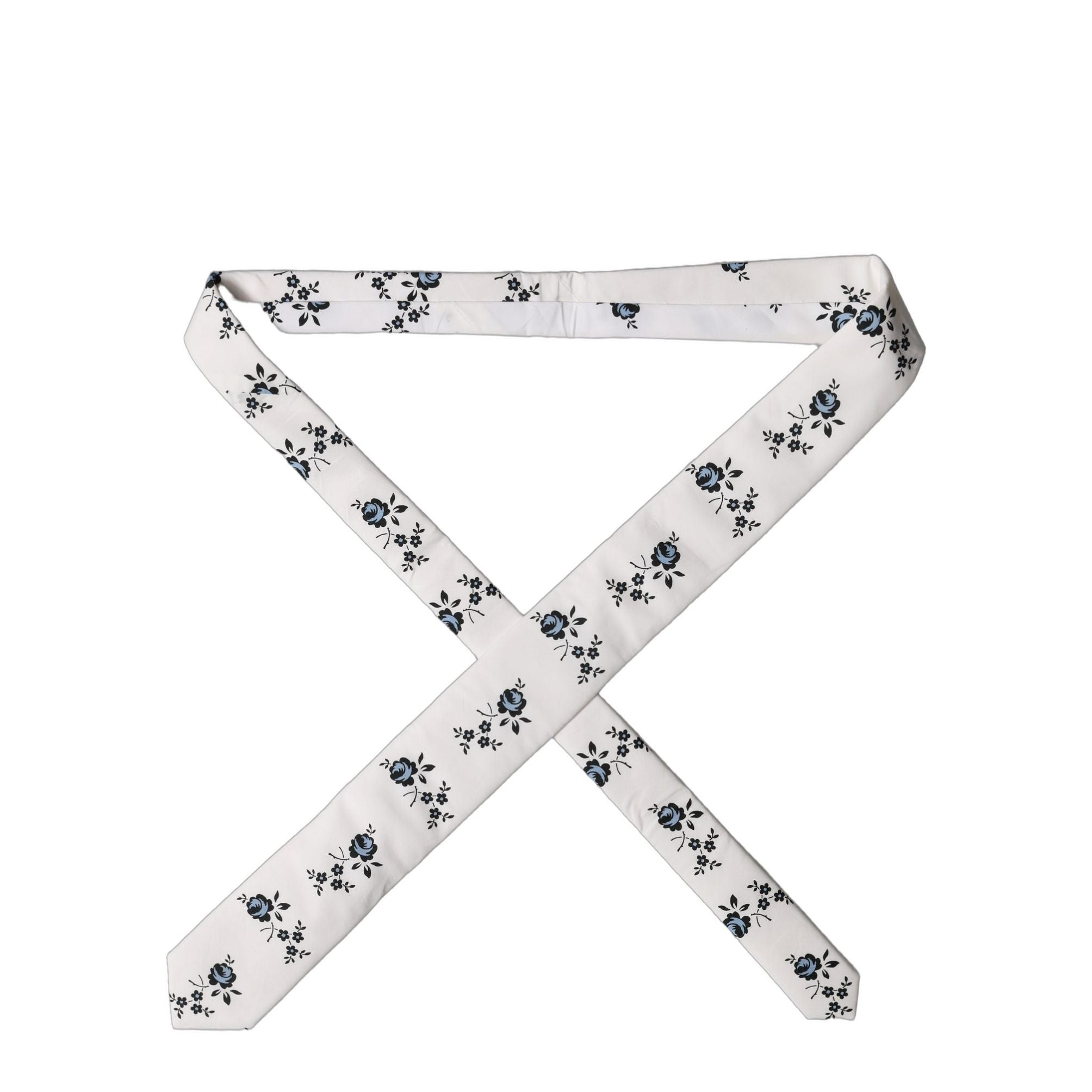 Dolce & Gabbana White Floral Fantasy Cotton Adjustable Men Necktie Tie