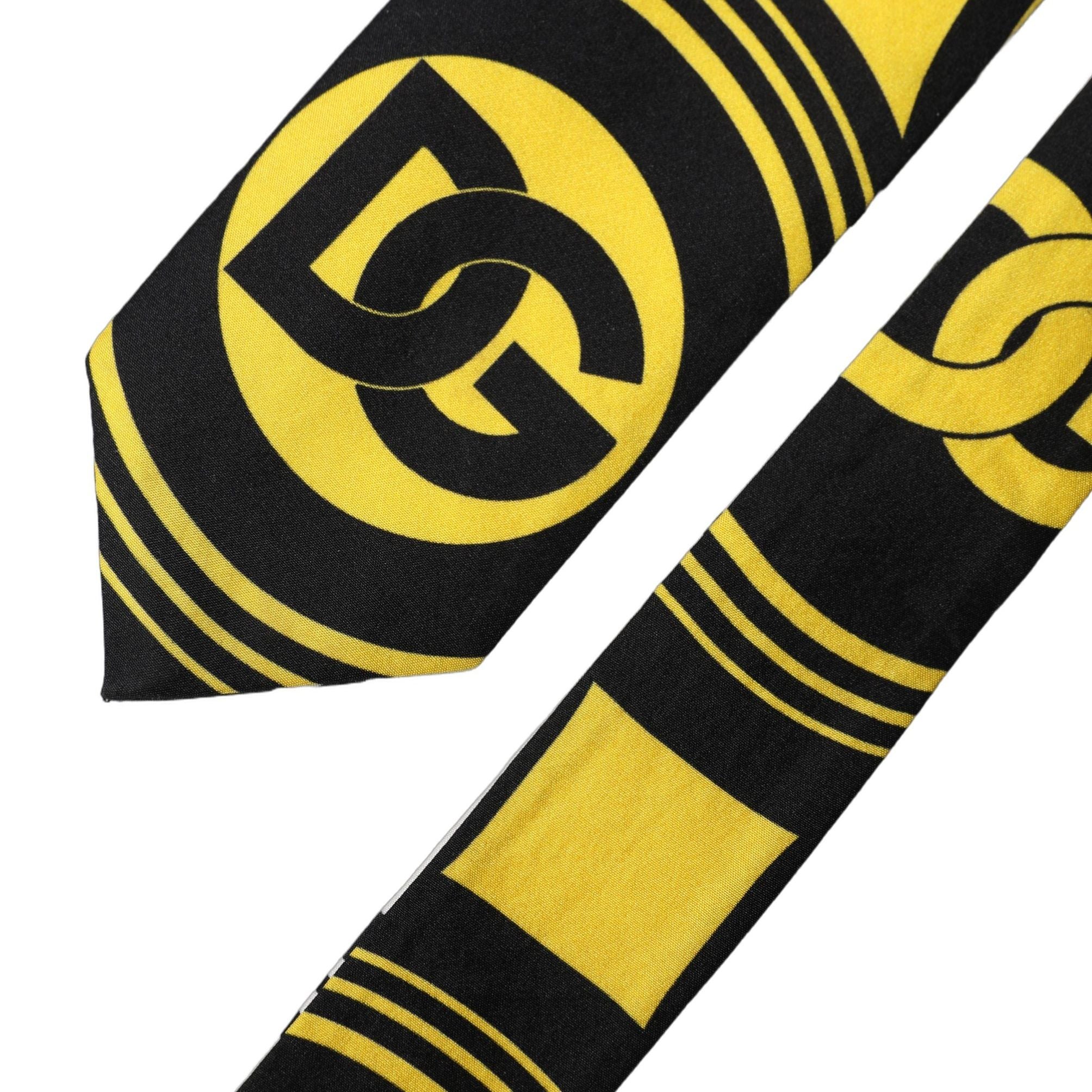 Dolce & Gabbana Multicolor Monogram Print Silk Adjustable Men Necktie Tie