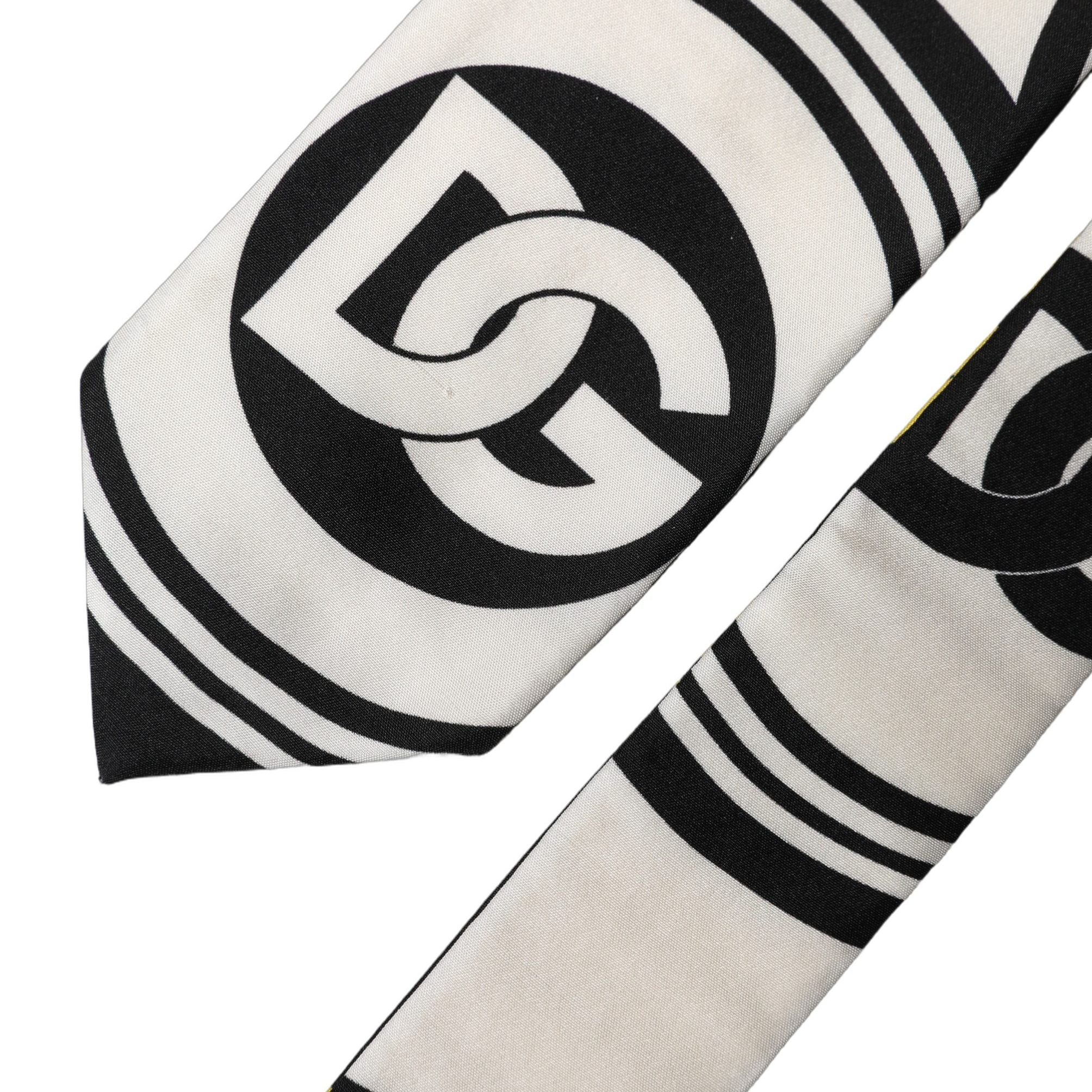 Dolce & Gabbana Multicolor Monogram Print Silk Adjustable Men Necktie Tie