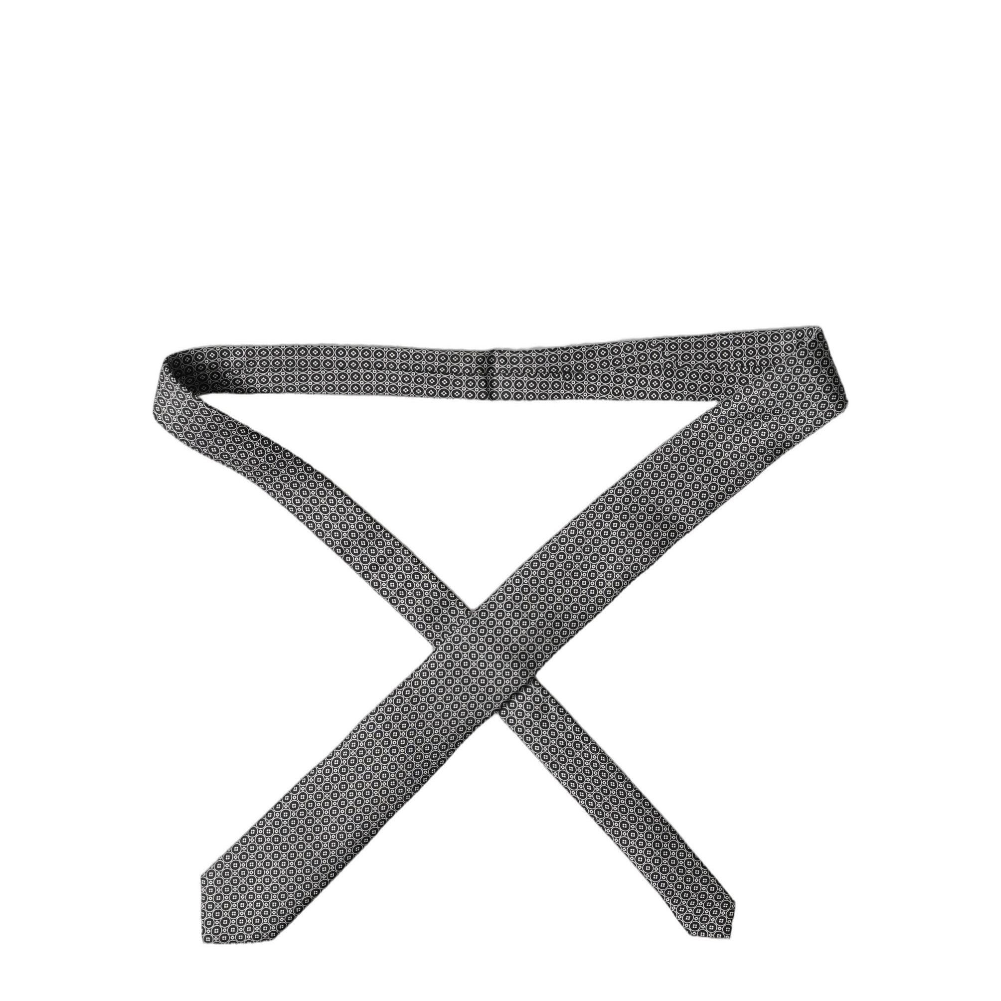 Dolce & Gabbana Black White Patterned Silk Adjustable Men Necktie Tie