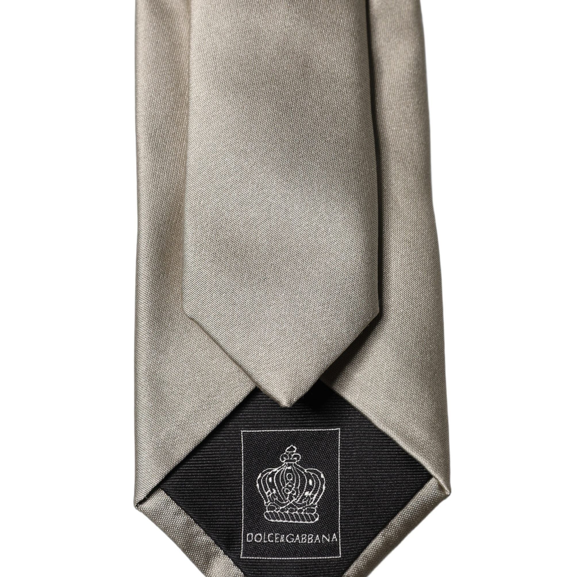 Dolce & Gabbana White Tattoo Floral Silk Adjustable Men Tied Necktie Tie