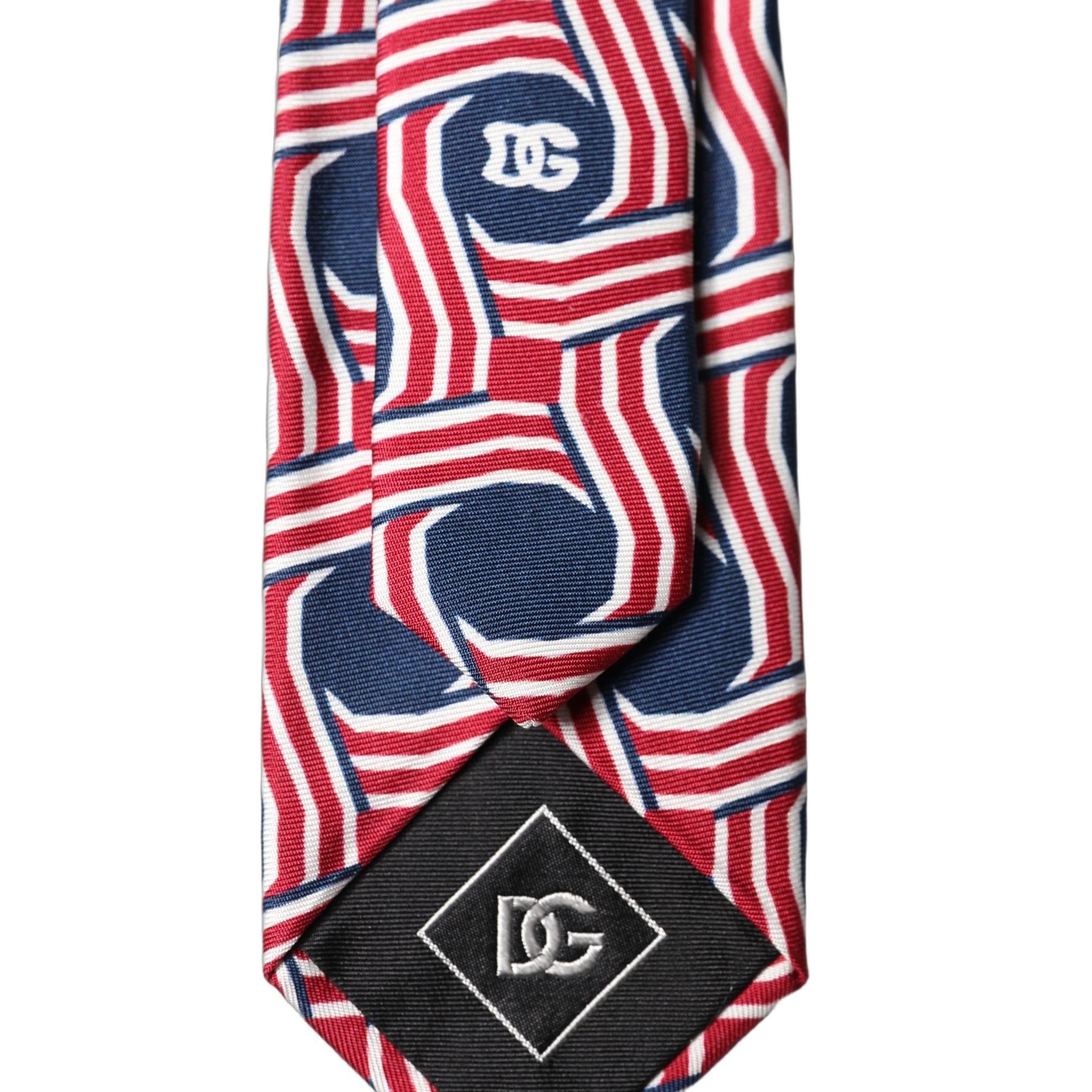 Dolce & Gabbana Multicolor Patterned Silk Adjustable Men Tied Necktie Tie
