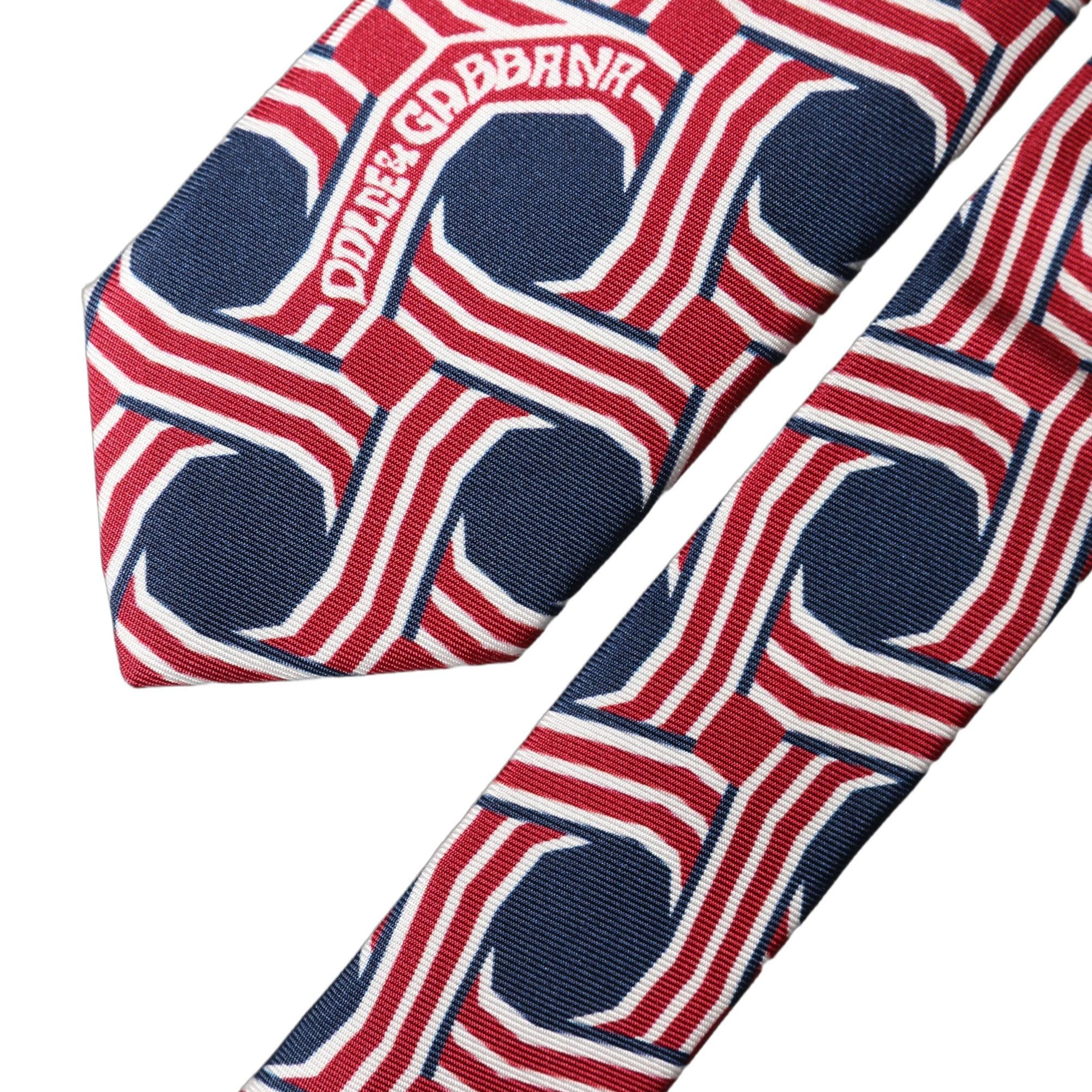Dolce & Gabbana Multicolor Patterned Silk Adjustable Men Tied Necktie Tie