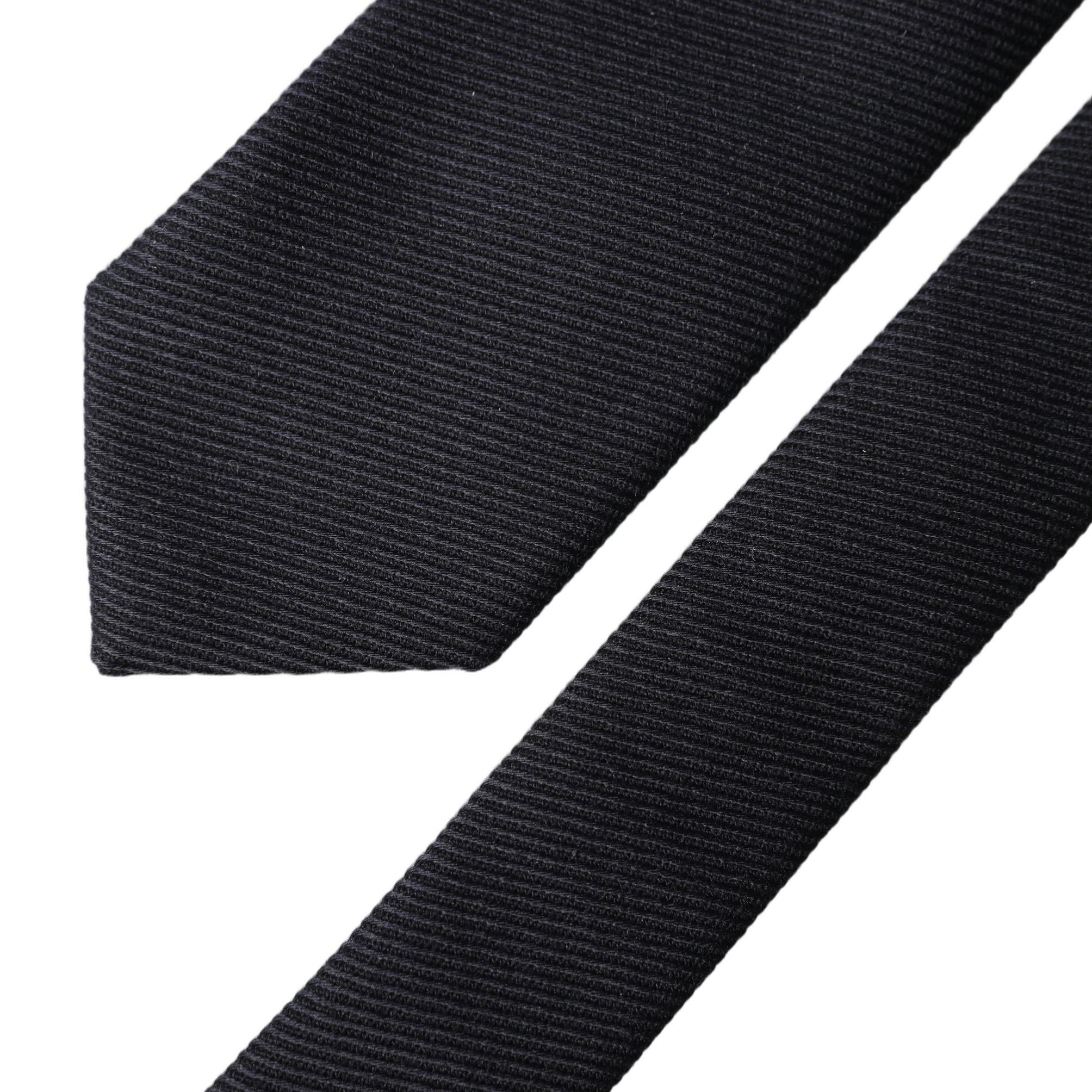 Dolce & Gabbana Black Solid 100% Silk Adjustable Men Tied Necktie Tie