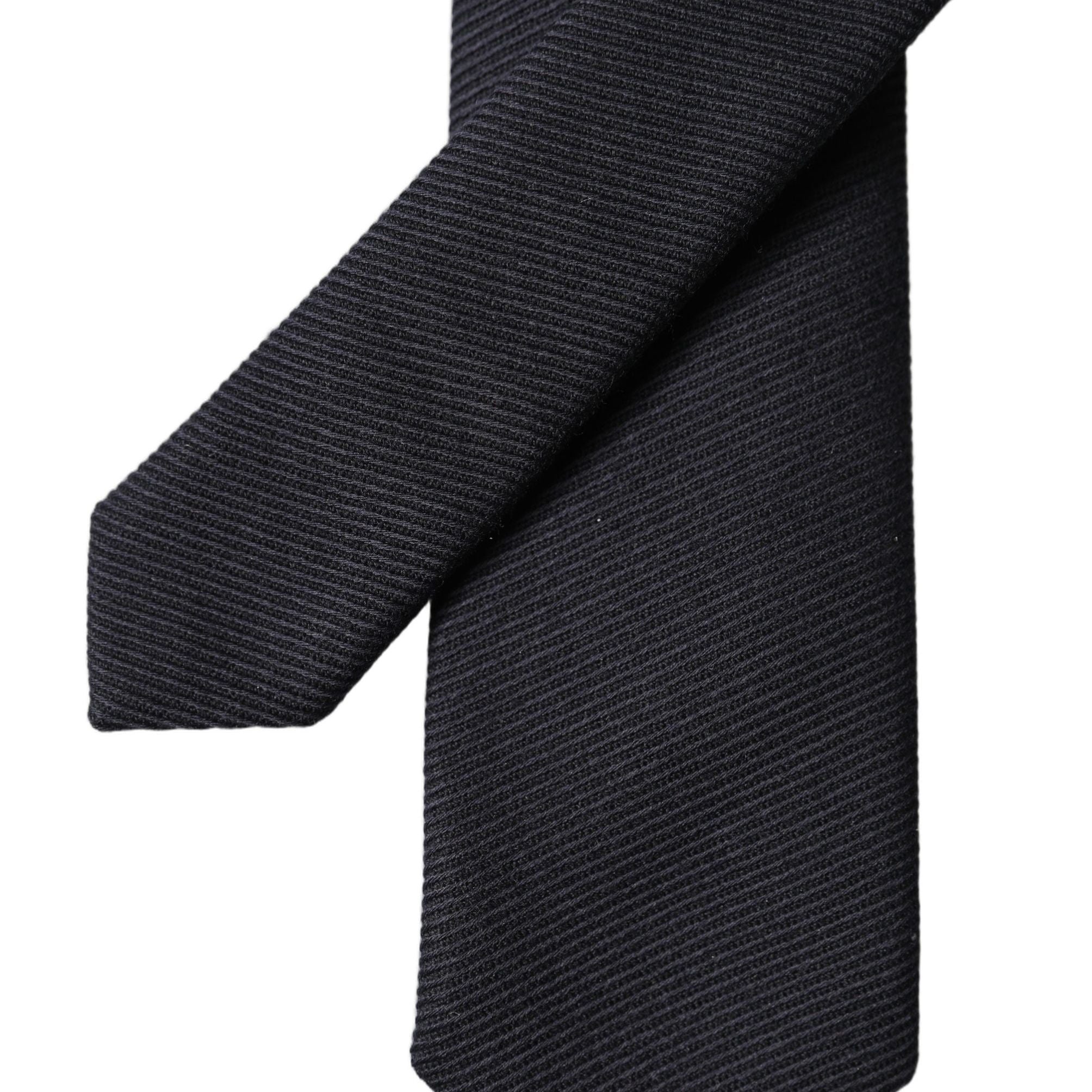 Dolce & Gabbana Black Solid 100% Silk Adjustable Men Tied Necktie Tie