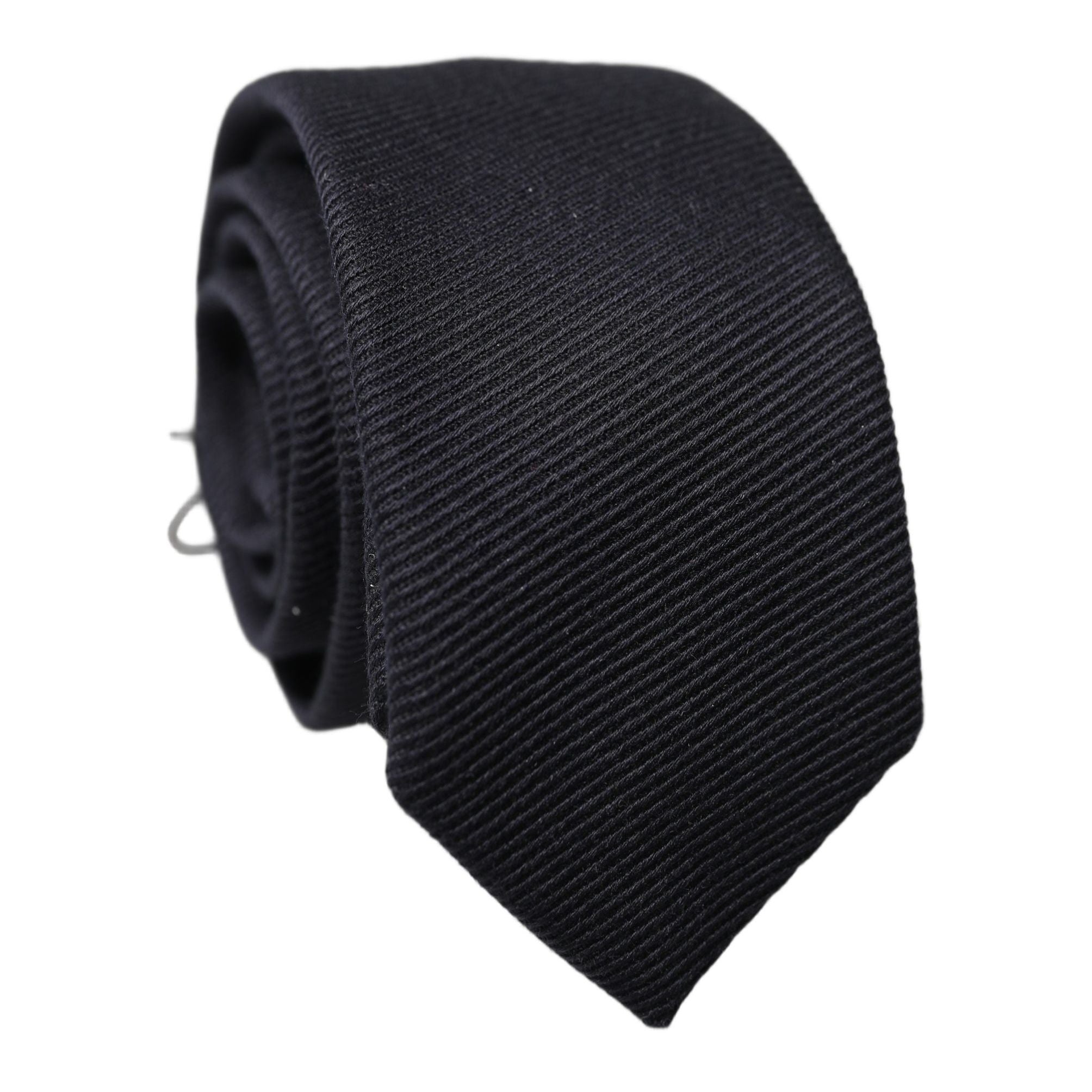 Dolce & Gabbana Black Solid 100% Silk Adjustable Men Tied Necktie Tie
