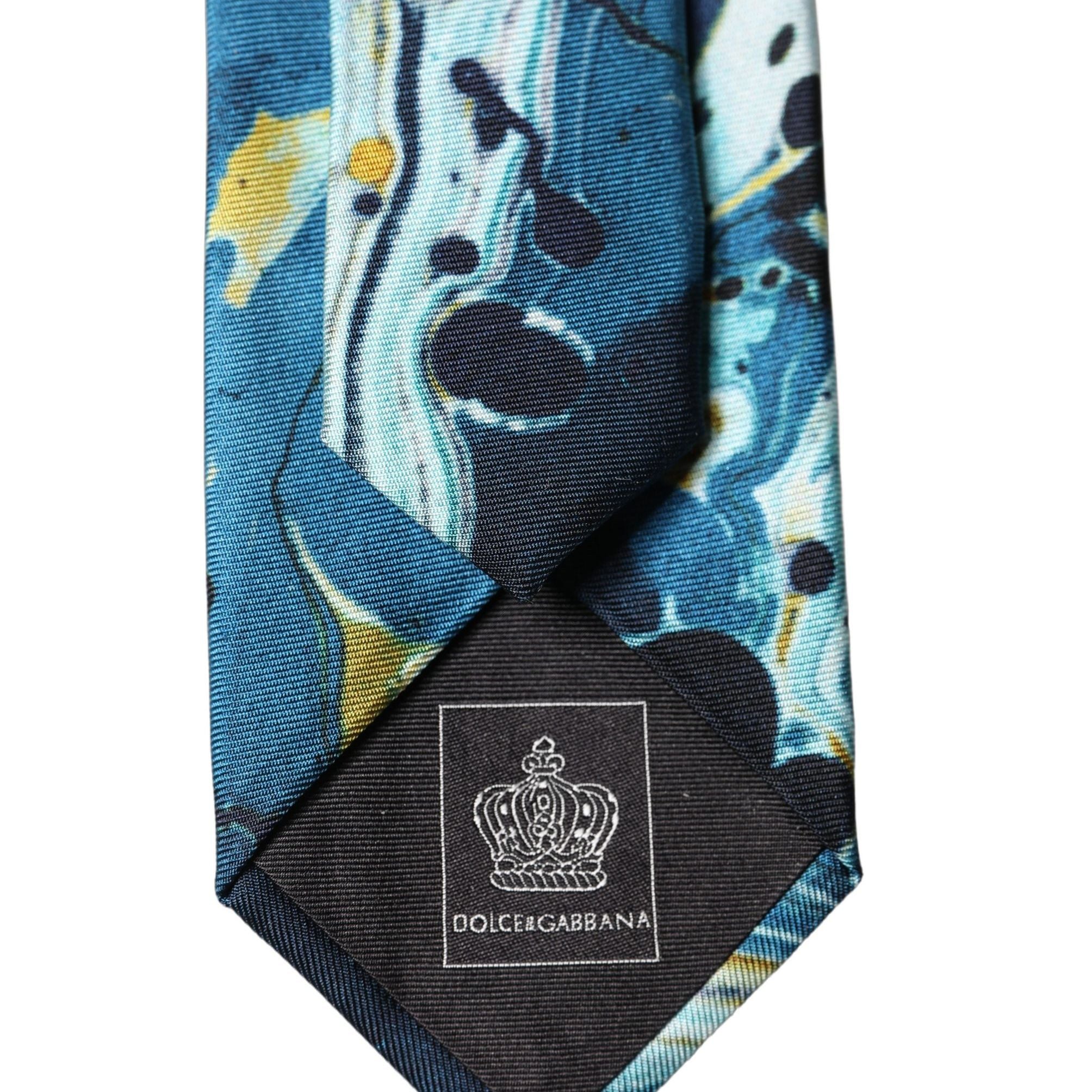 Dolce & Gabbana Multicolor Abstract Silk Adjustable Men Tied Necktie Tie