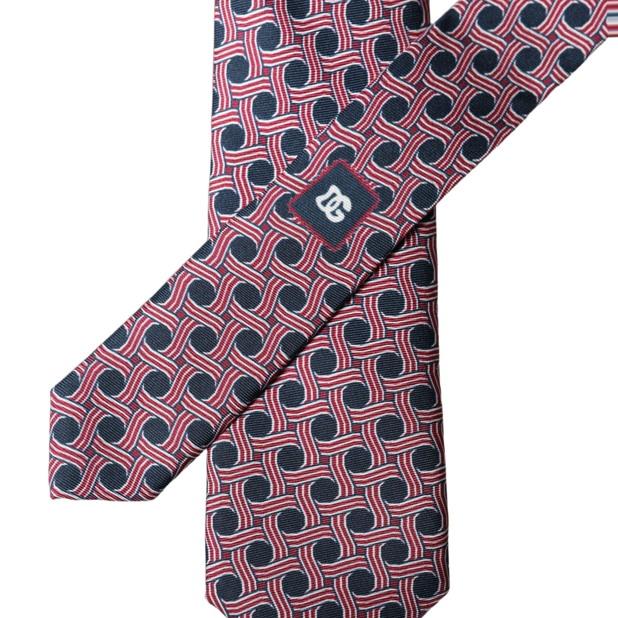 Dolce & Gabbana Multicolor Patterned Silk Adjustable Men Tied Necktie Tie
