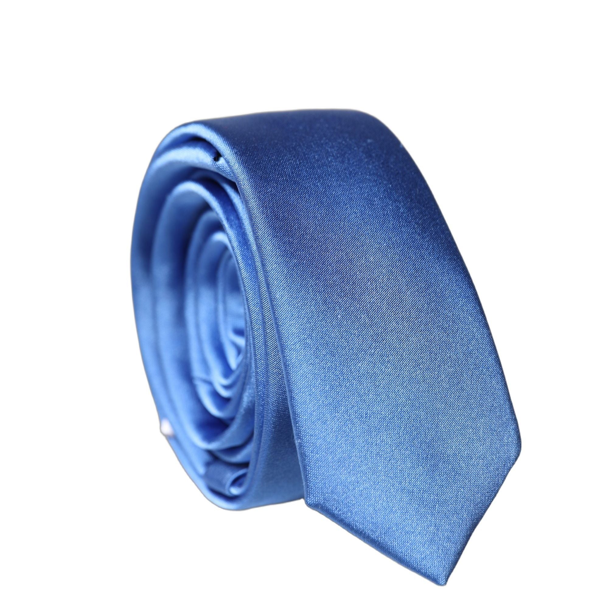 Dolce & Gabbana Blue Satin 100% Silk Adjustable Men Tied Necktie Tie