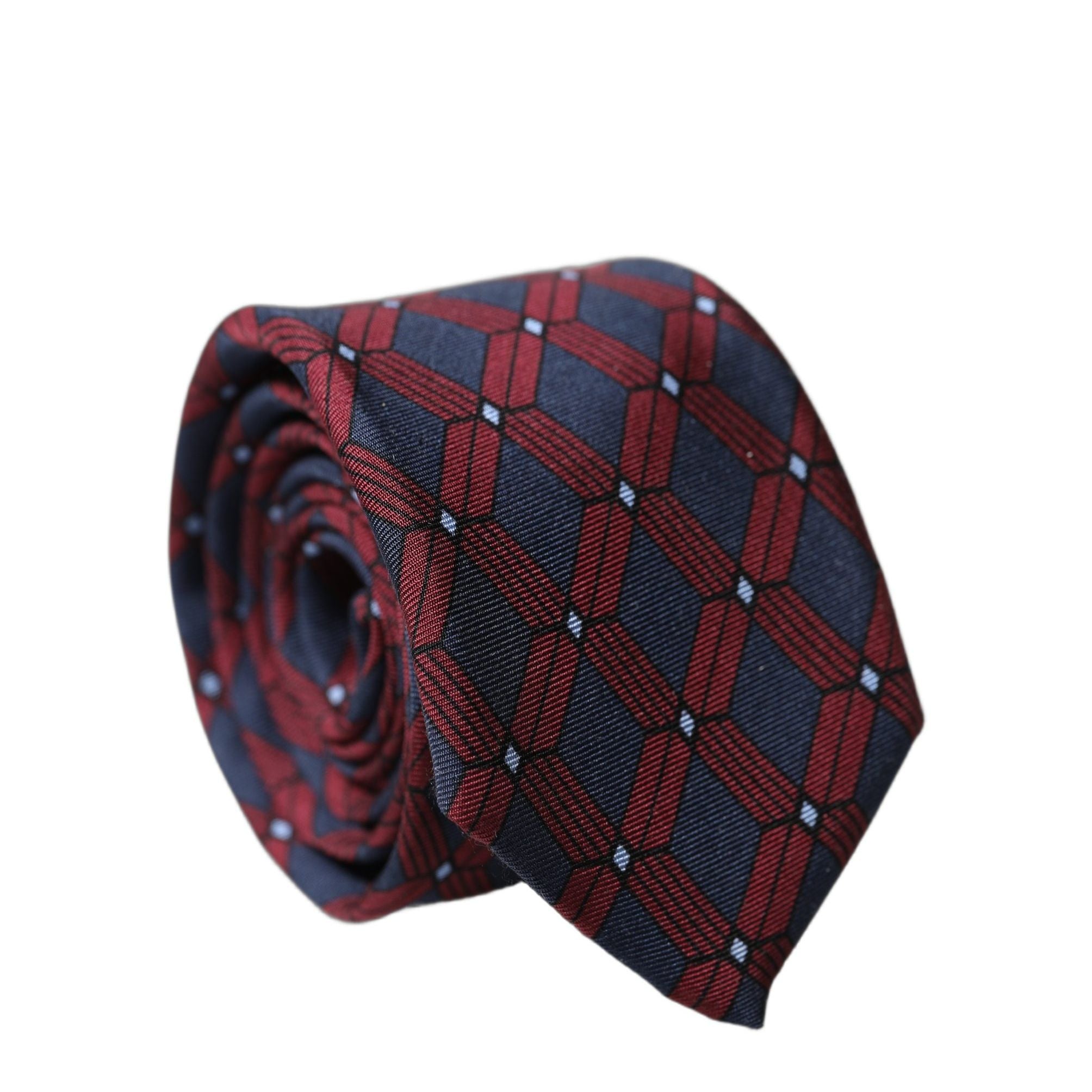 Dolce & Gabbana Blue Red Patterned 100% Silk Adjustable Men Necktie Tie