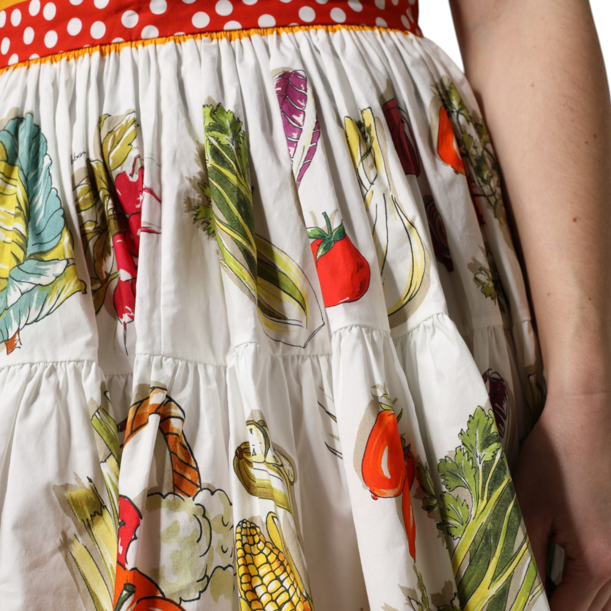 Dolce & Gabbana Multicolor Vegetable Print Short Poplin Mini Skirt