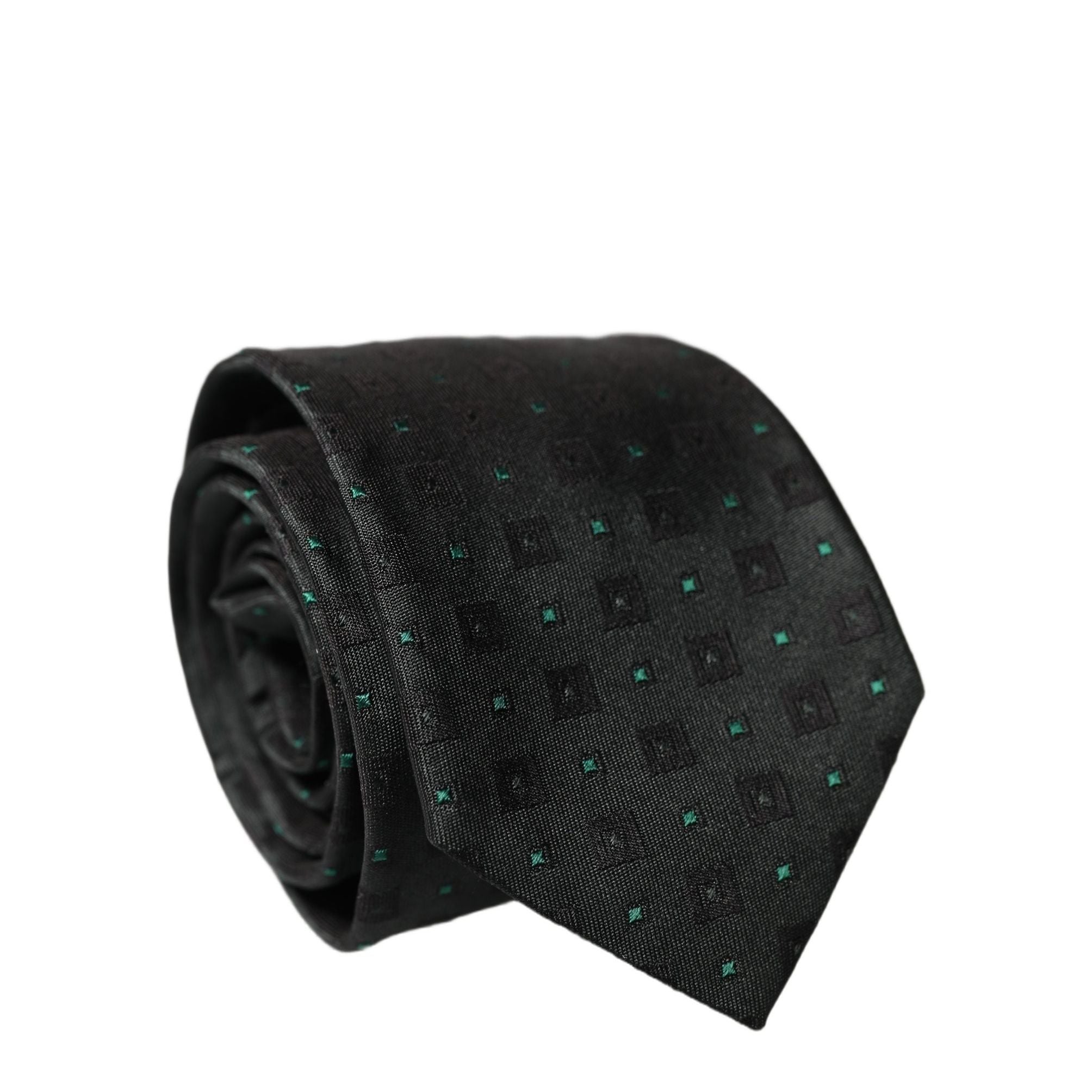 Dolce & Gabbana Black Geometric Silk Adjustable Men Tied Necktie Tie
