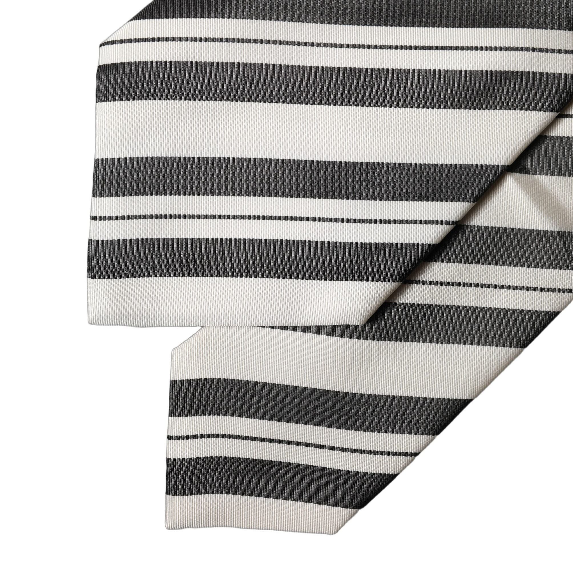 Dolce & Gabbana Black White Stripes Silk Adjustable Women Necktie Tie