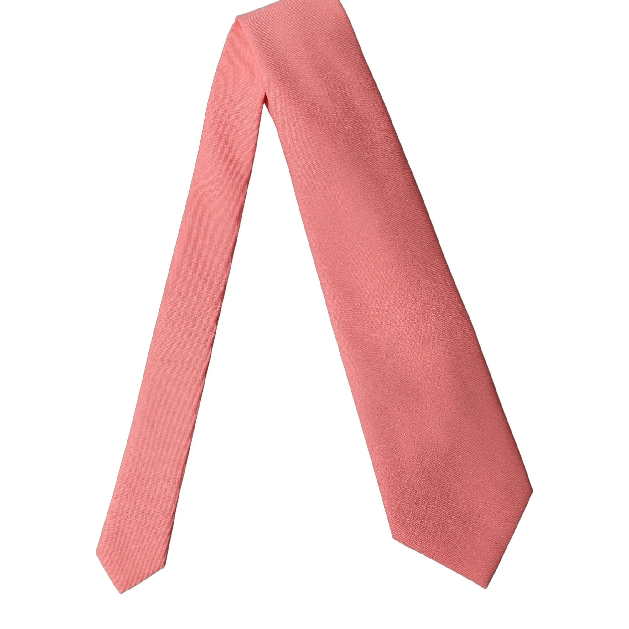 Dolce & Gabbana Coral Pink Polyester Adjustable Women Tied Necktie Tie