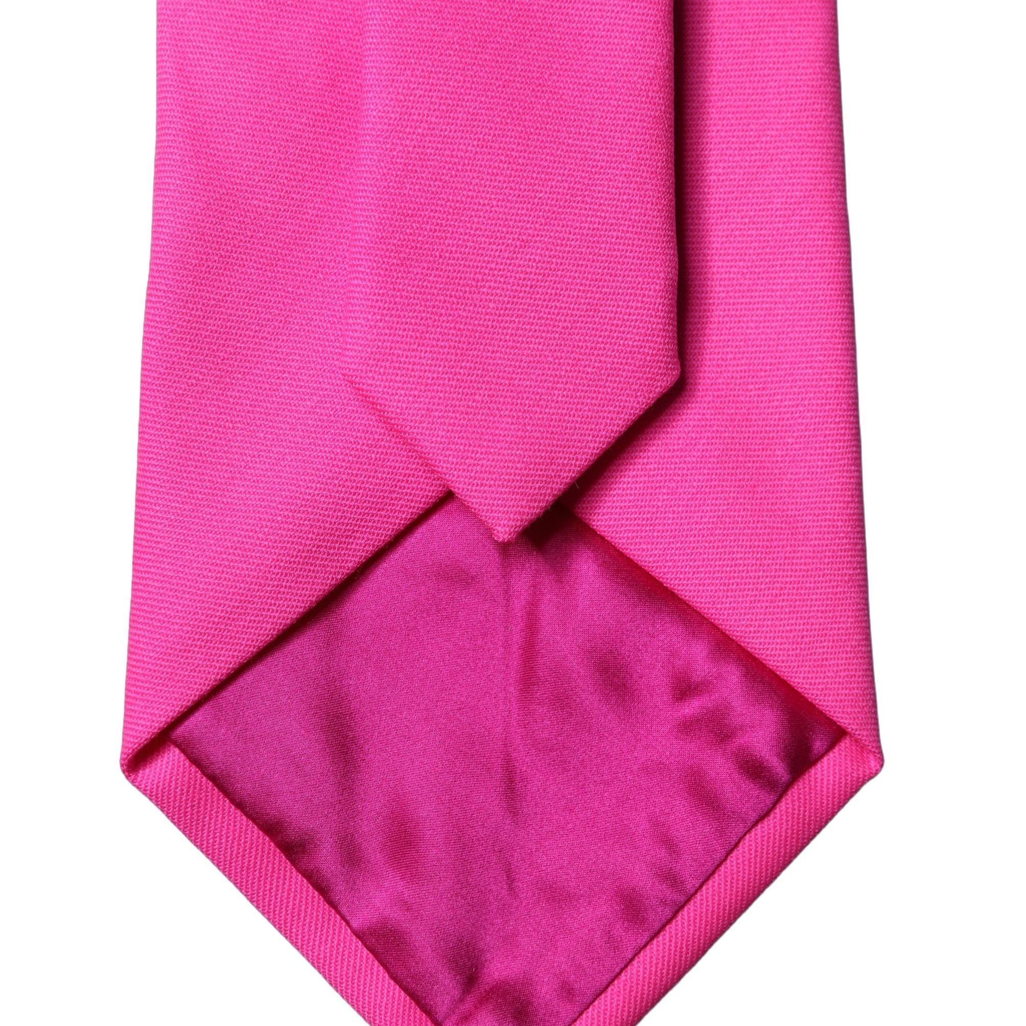 Dolce & Gabbana Neon Pink Solid Satin Silk Adjustable Women Necktie Tie