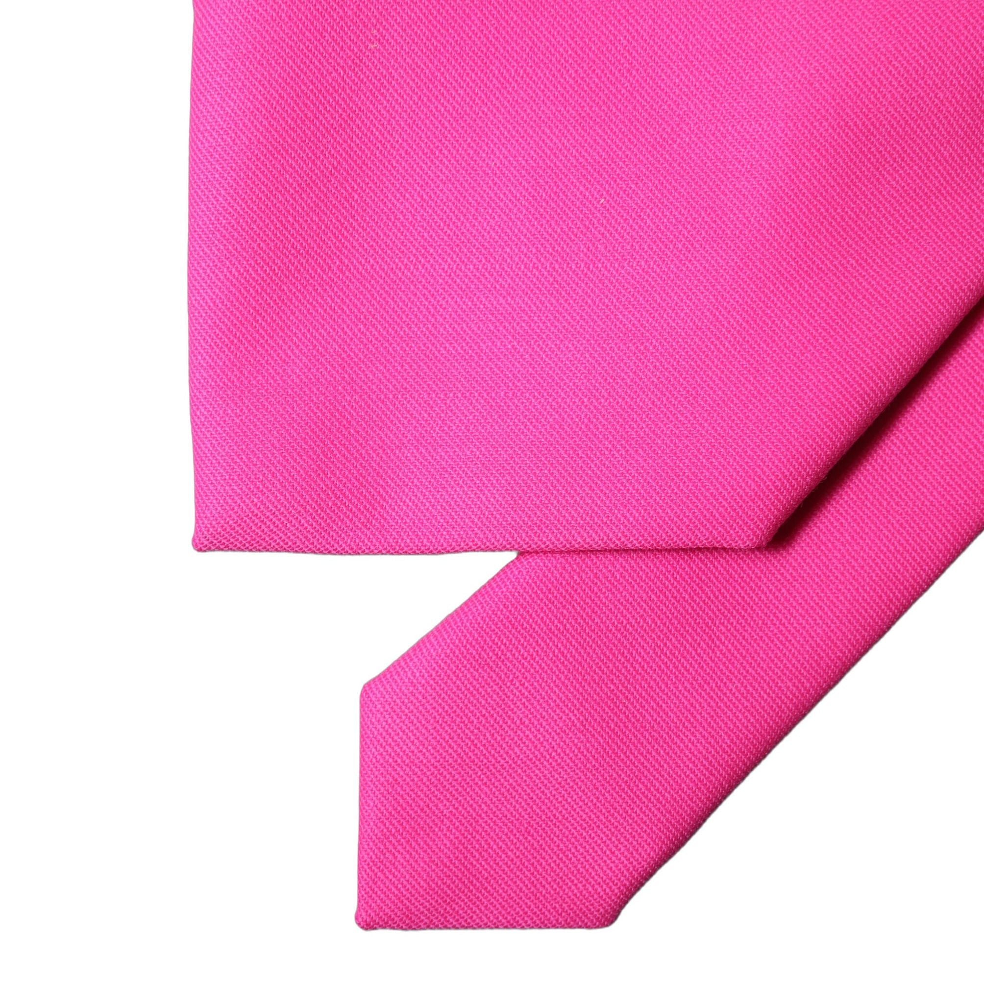 Dolce & Gabbana Neon Pink Solid Satin Silk Adjustable Women Necktie Tie