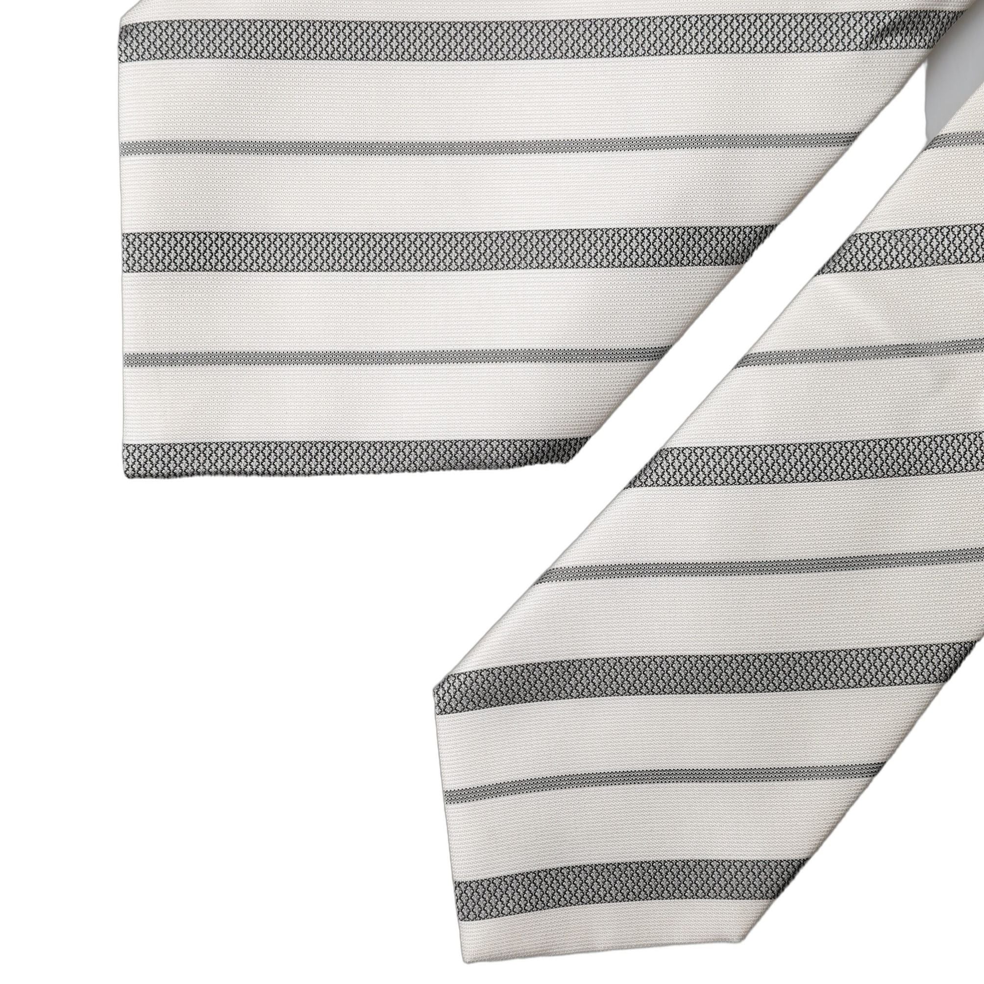 Dolce & Gabbana Black White Stripes Silk Adjustable Women Necktie Tie