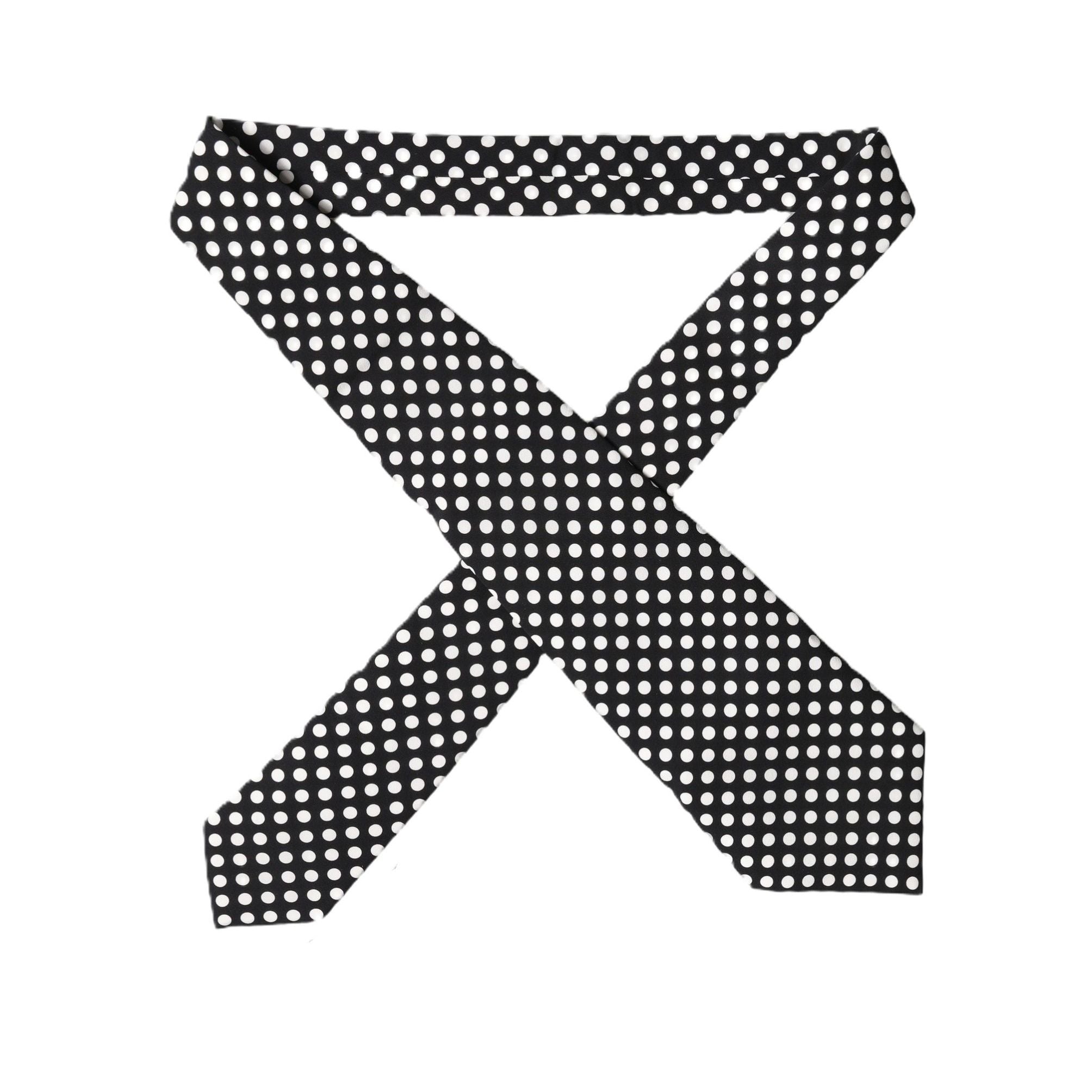 Dolce & Gabbana Black White Polka Dot Silk Adjustable Women Necktie Tie