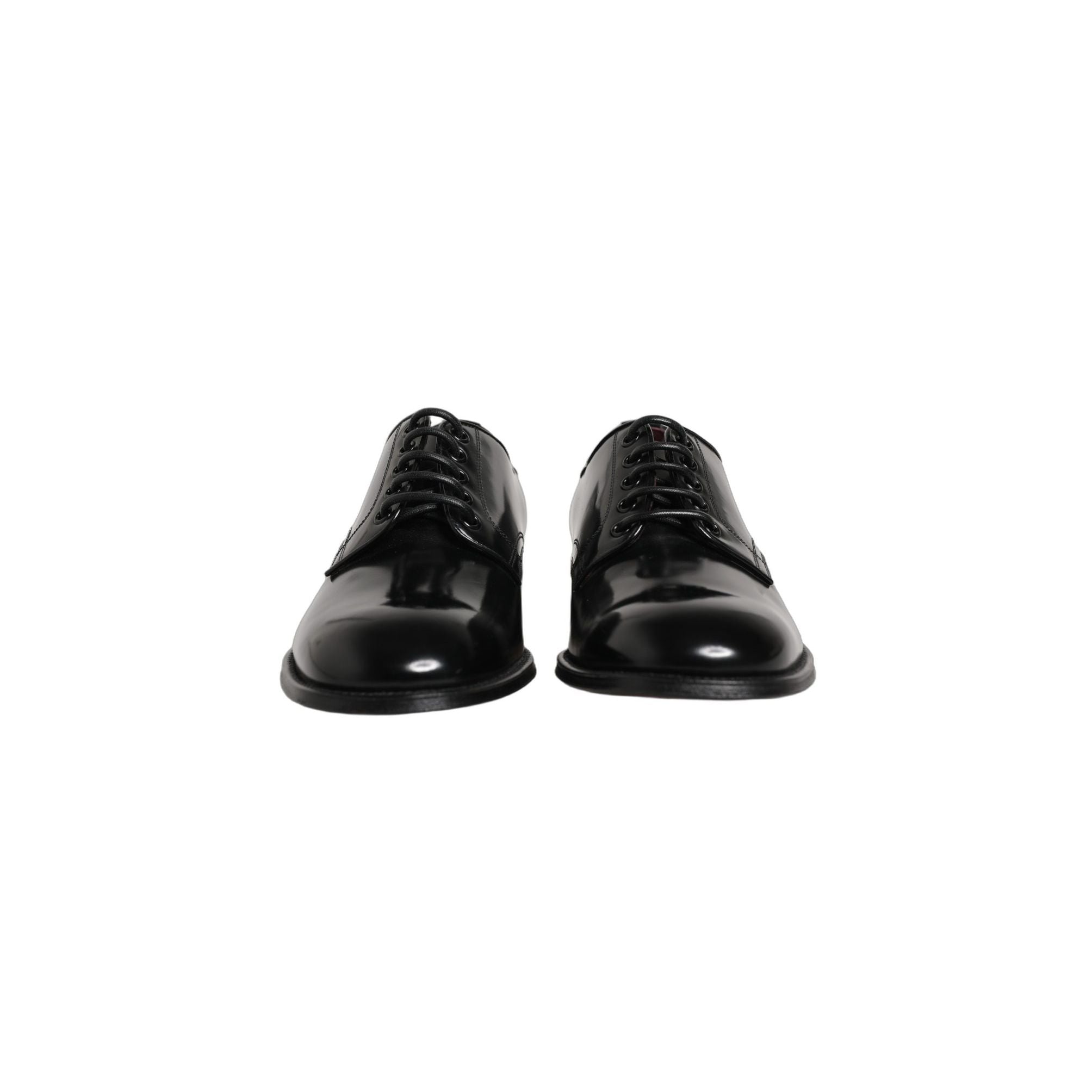 Dolce & Gabbana Black Calfskin Leather Derby Men Dress Shoes
