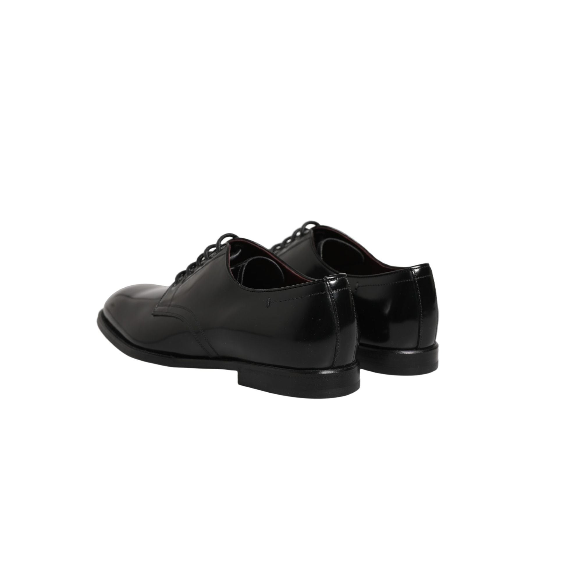 Dolce & Gabbana Black Calfskin Leather Derby Men Dress Shoes