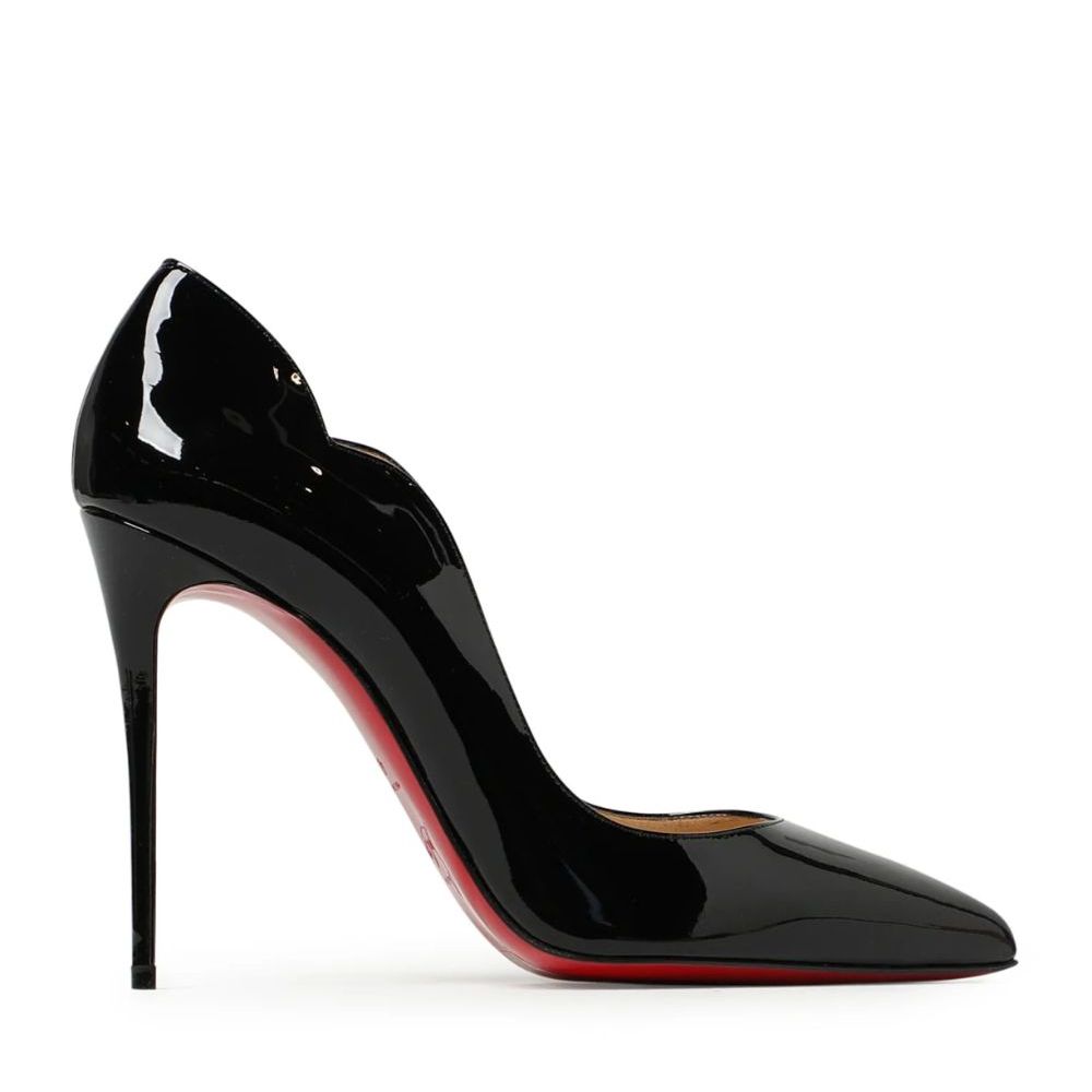 Christian Louboutin Black Patent Leather Hot Chick Pumps 100