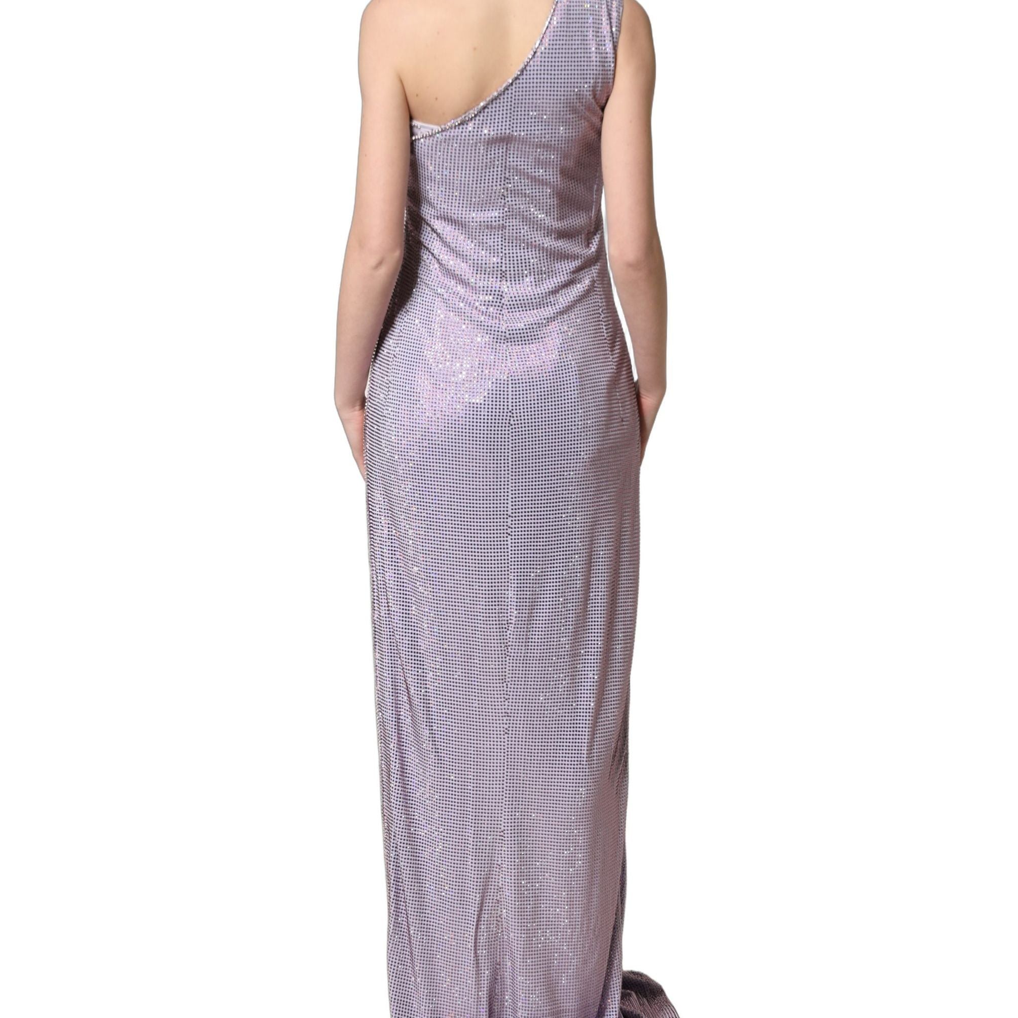 Dolce & Gabbana Purple Crystal OneShoulder EveningGown Dress