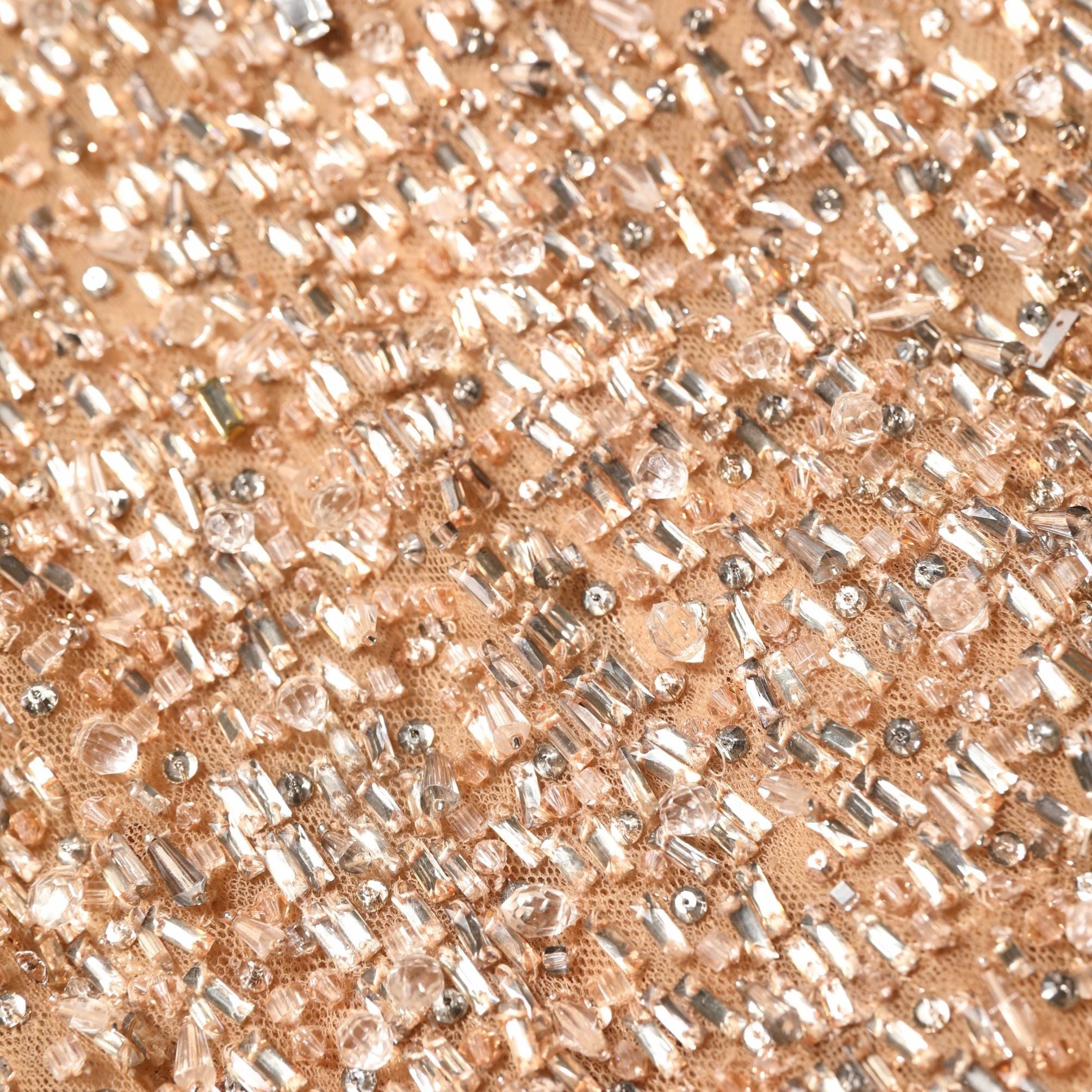 Dolce & Gabbana Brown Crystal Embellished Mermaid Gown Dress