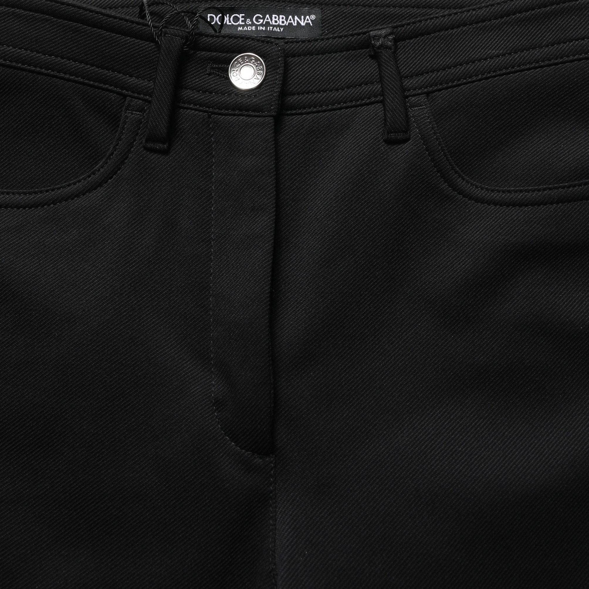 Dolce & Gabbana Black Nylon Stretch Skinny High Waist Pants