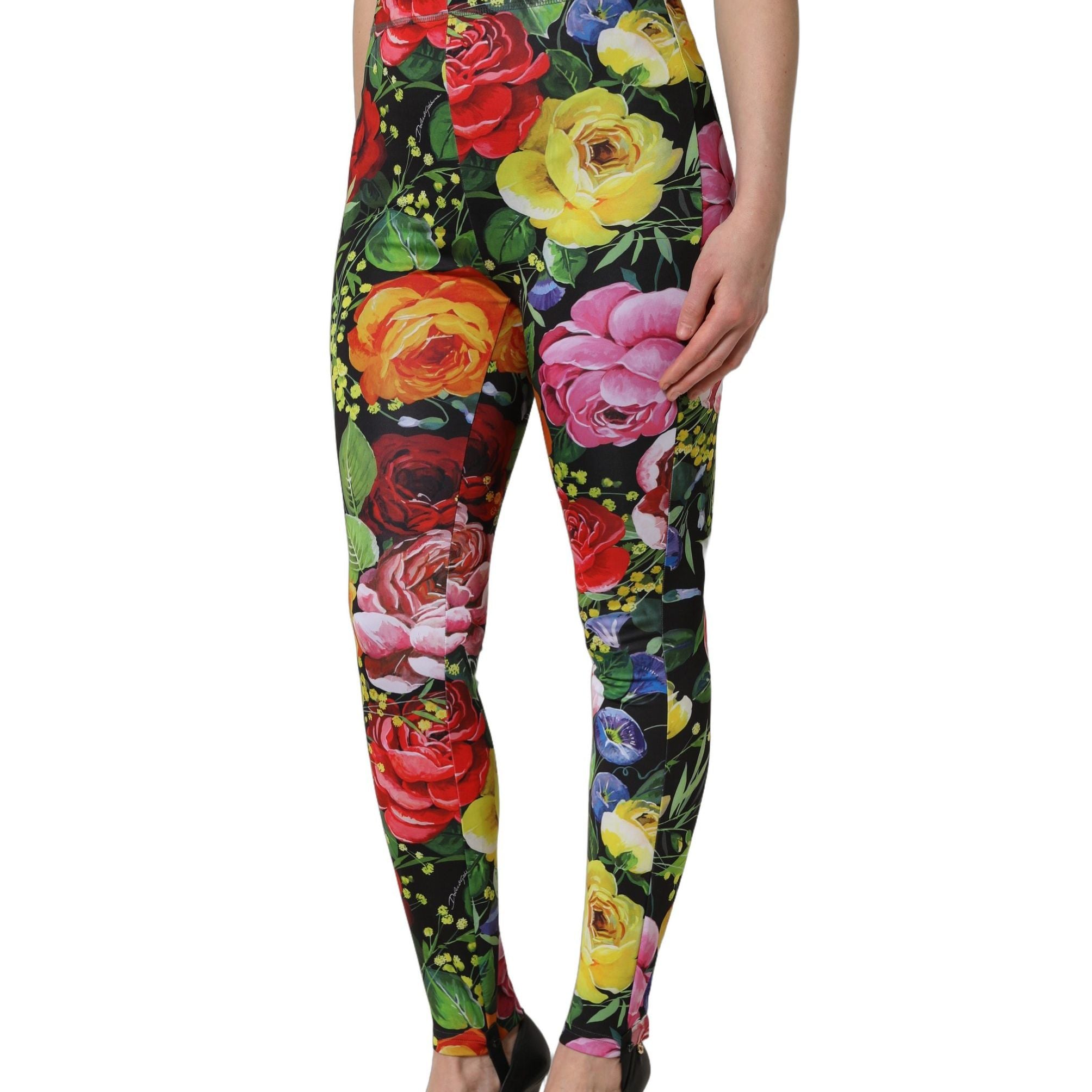 Dolce & Gabbana Multicolor Floral Stretch Jersey Leggings Pants