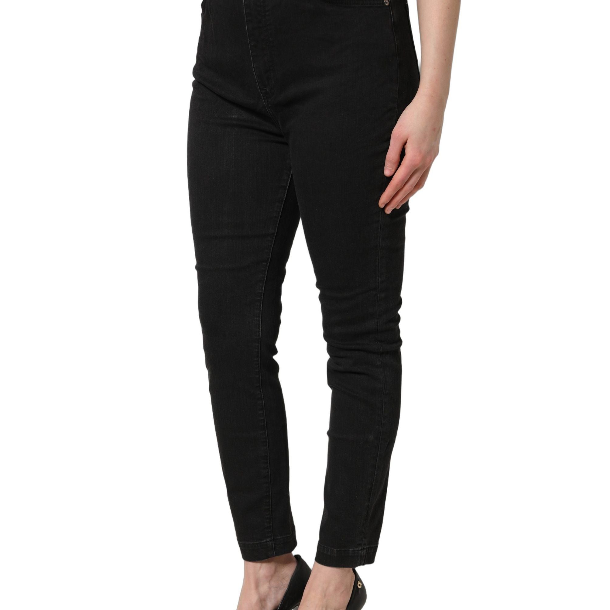 Dolce & Gabbana Black Skinny Cotton High Waist Denim Jeans