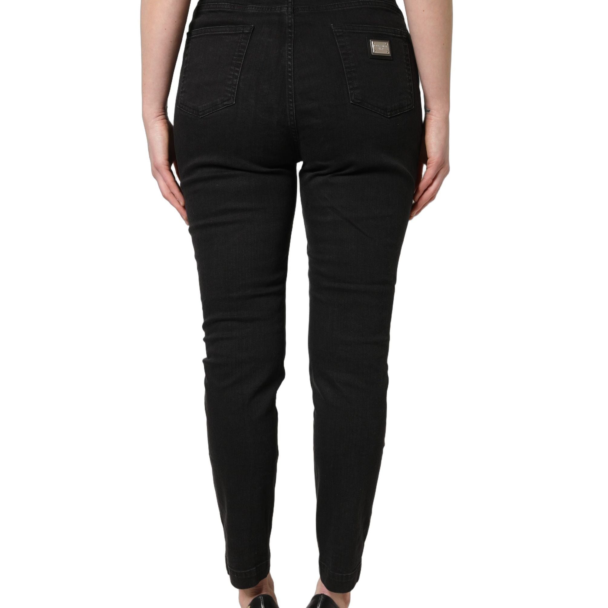 Dolce & Gabbana Black Skinny Cotton High Waist Denim Jeans