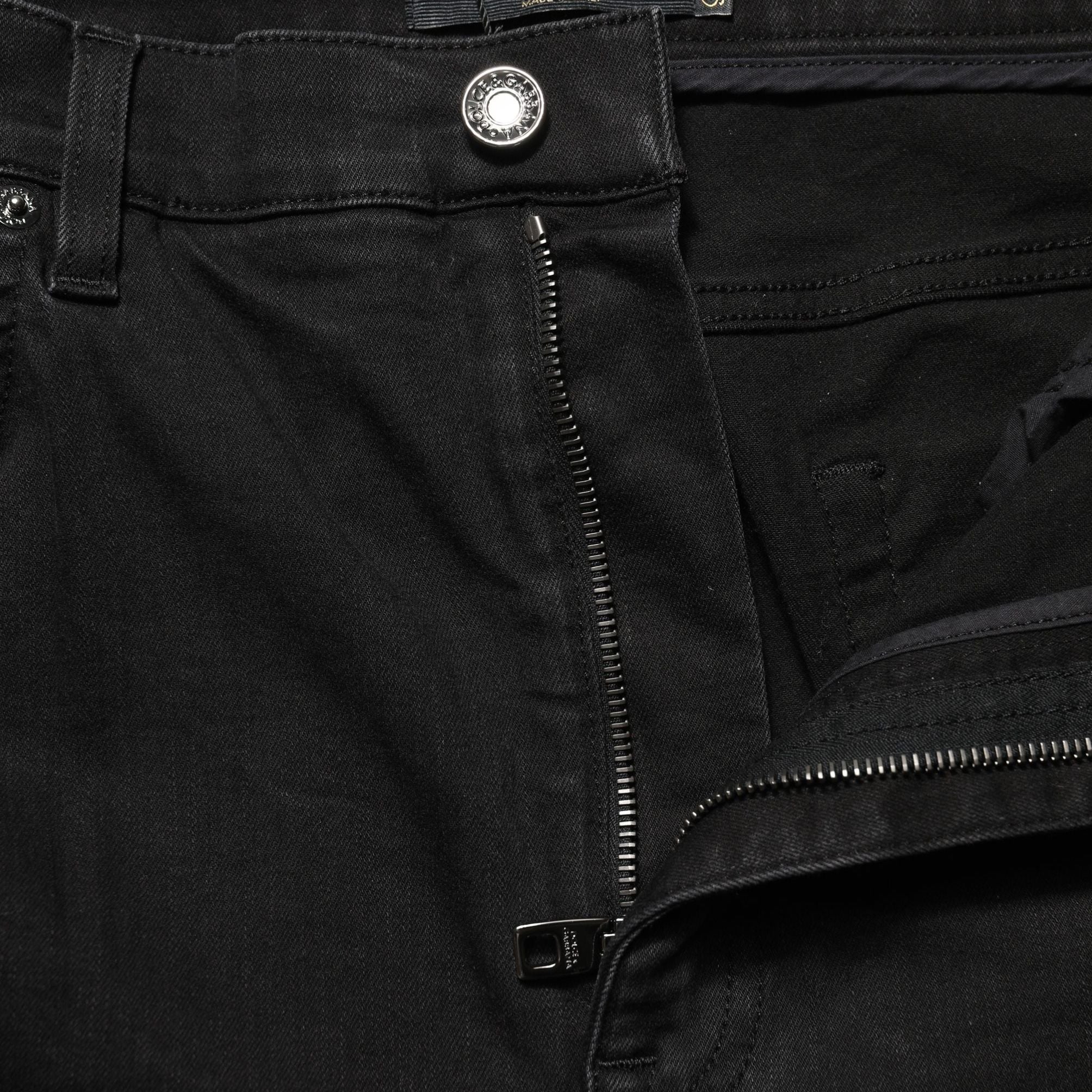Dolce & Gabbana Black Skinny Cotton High Waist Denim Jeans