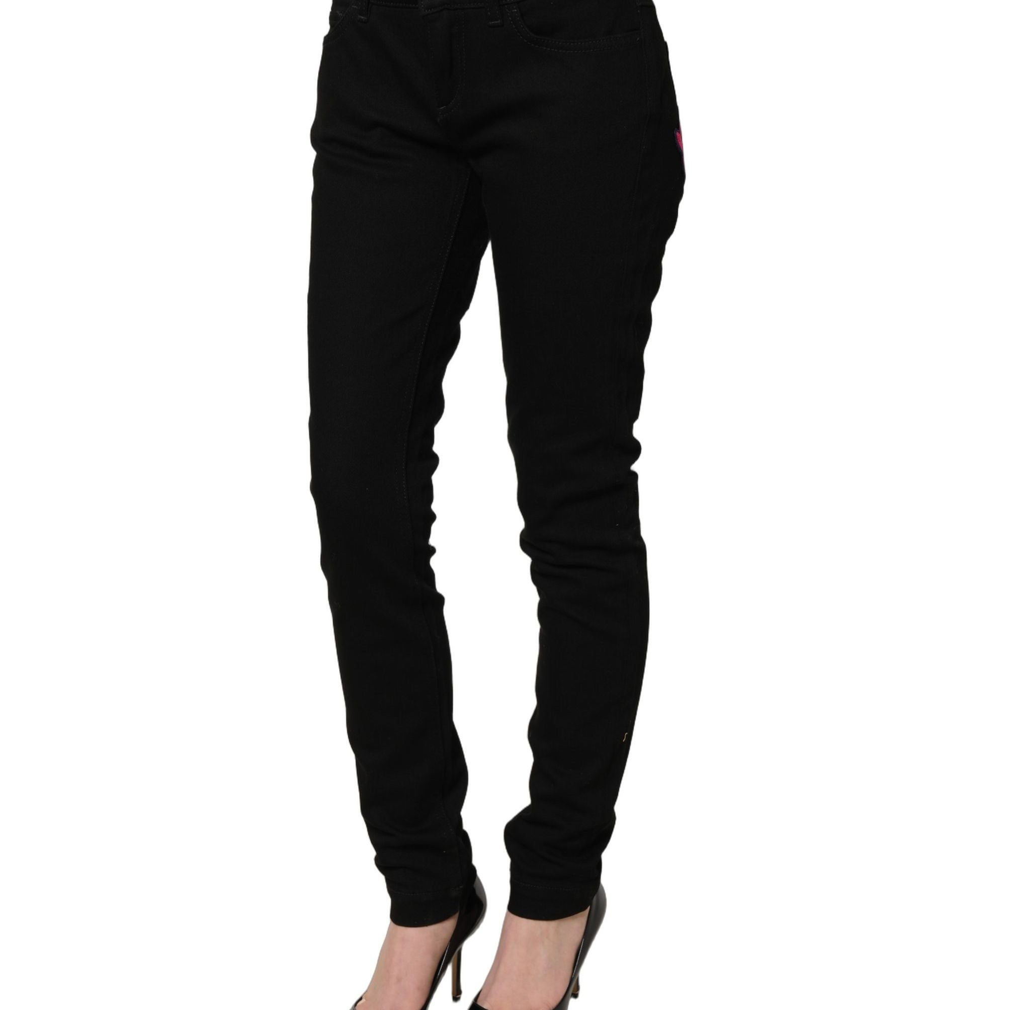 Dolce & Gabbana Black Queen Embroidery PRETTY Denim Jeans