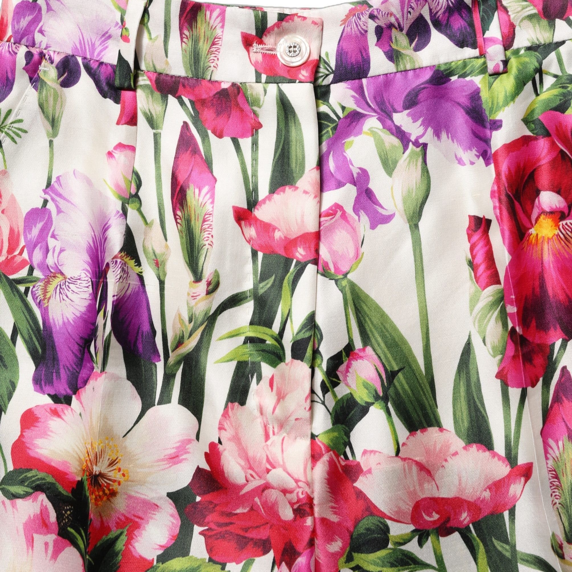 Dolce & Gabbana Multicolor Floral Print Tapered Trouser Pants