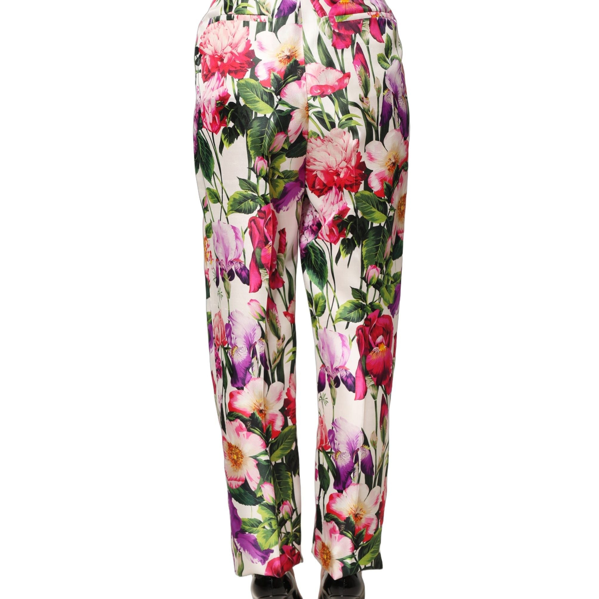 Dolce & Gabbana Multicolor Floral Print Tapered Trouser Pants