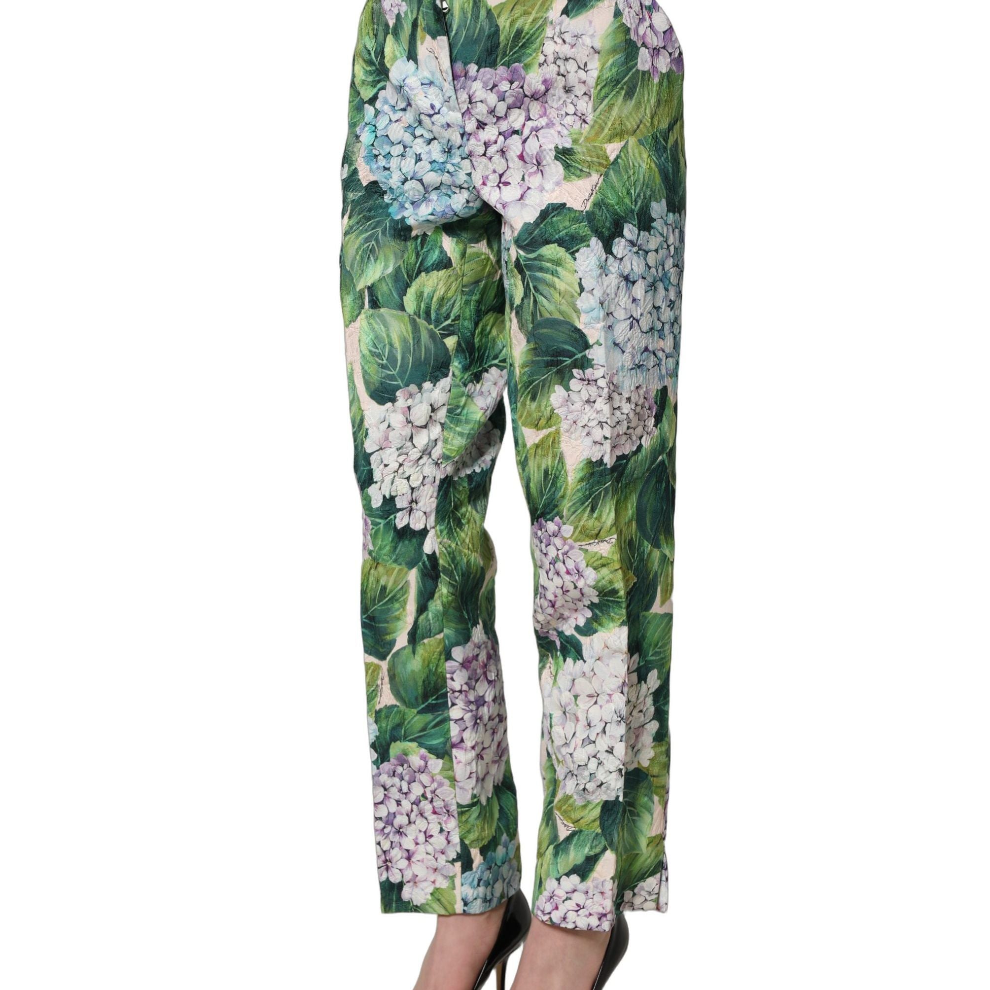 Dolce & Gabbana Multicolor Floral Print Tapered Trouser Pants
