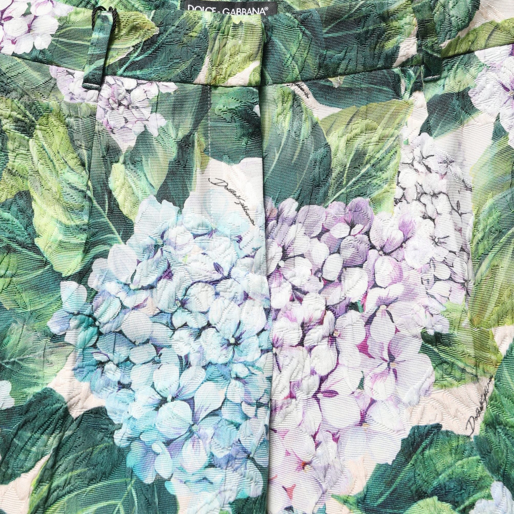 Dolce & Gabbana Multicolor Floral Print Tapered Trouser Pants