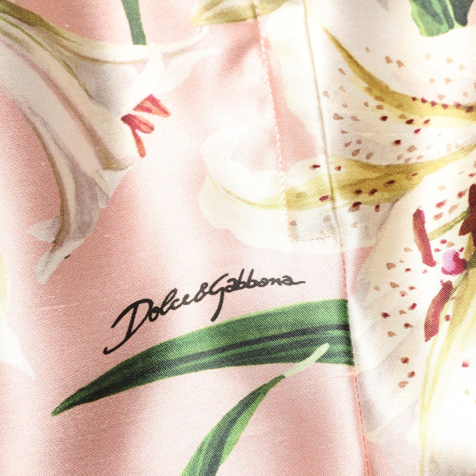 Dolce & Gabbana Pink Lilium High Waist Knee Length Skirt