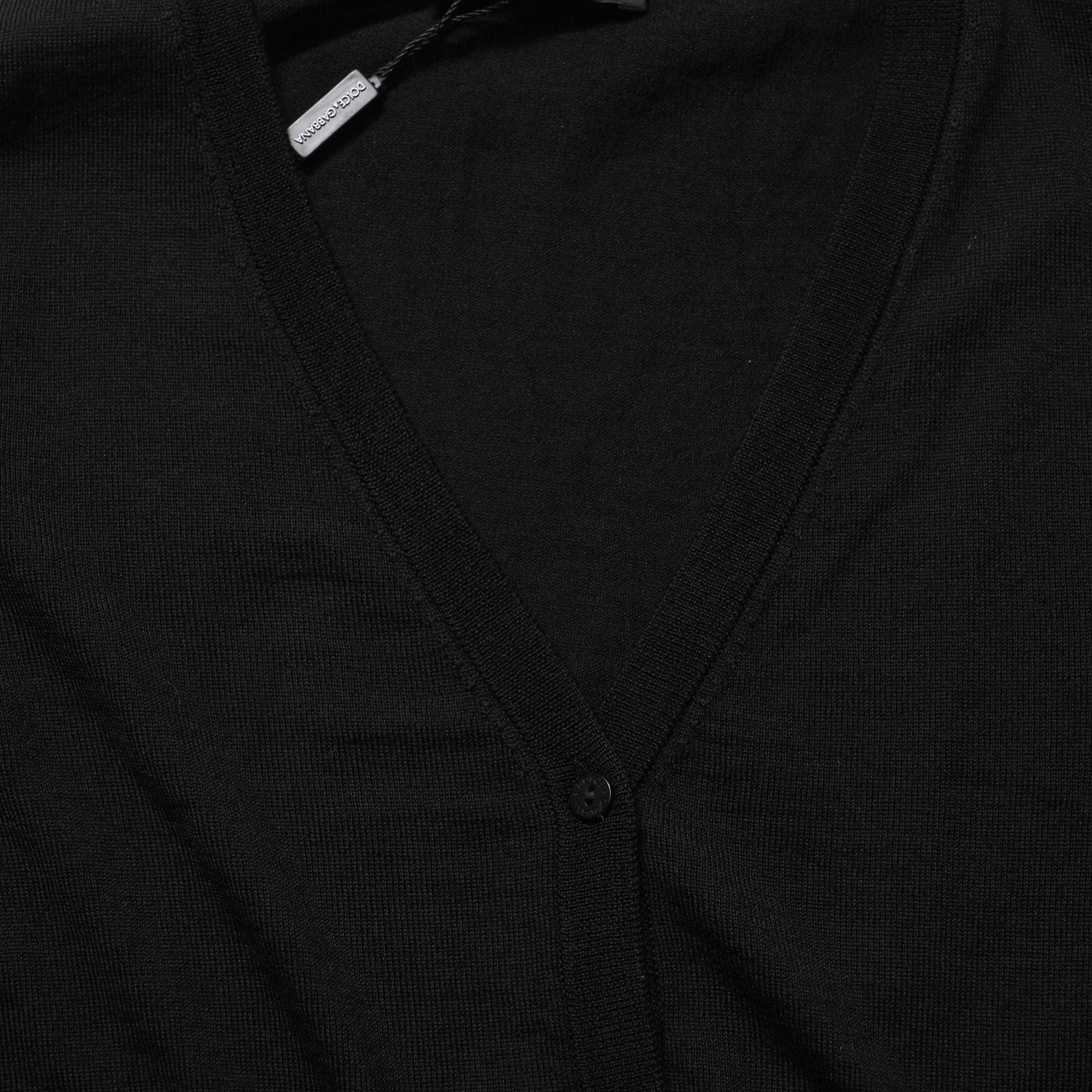 Dolce & Gabbana Black Wool Knit Button Cardigan Sweater