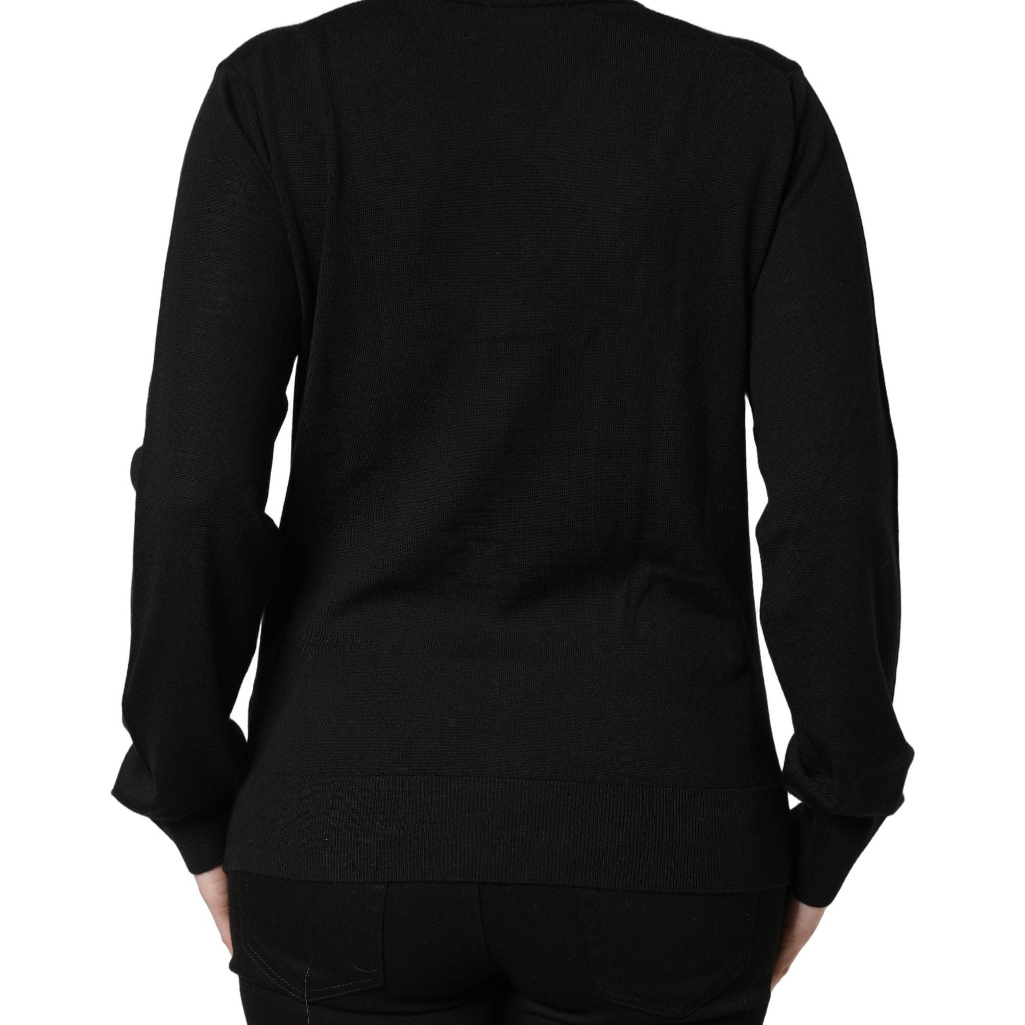Dolce & Gabbana Black Wool Knit Button Cardigan Sweater