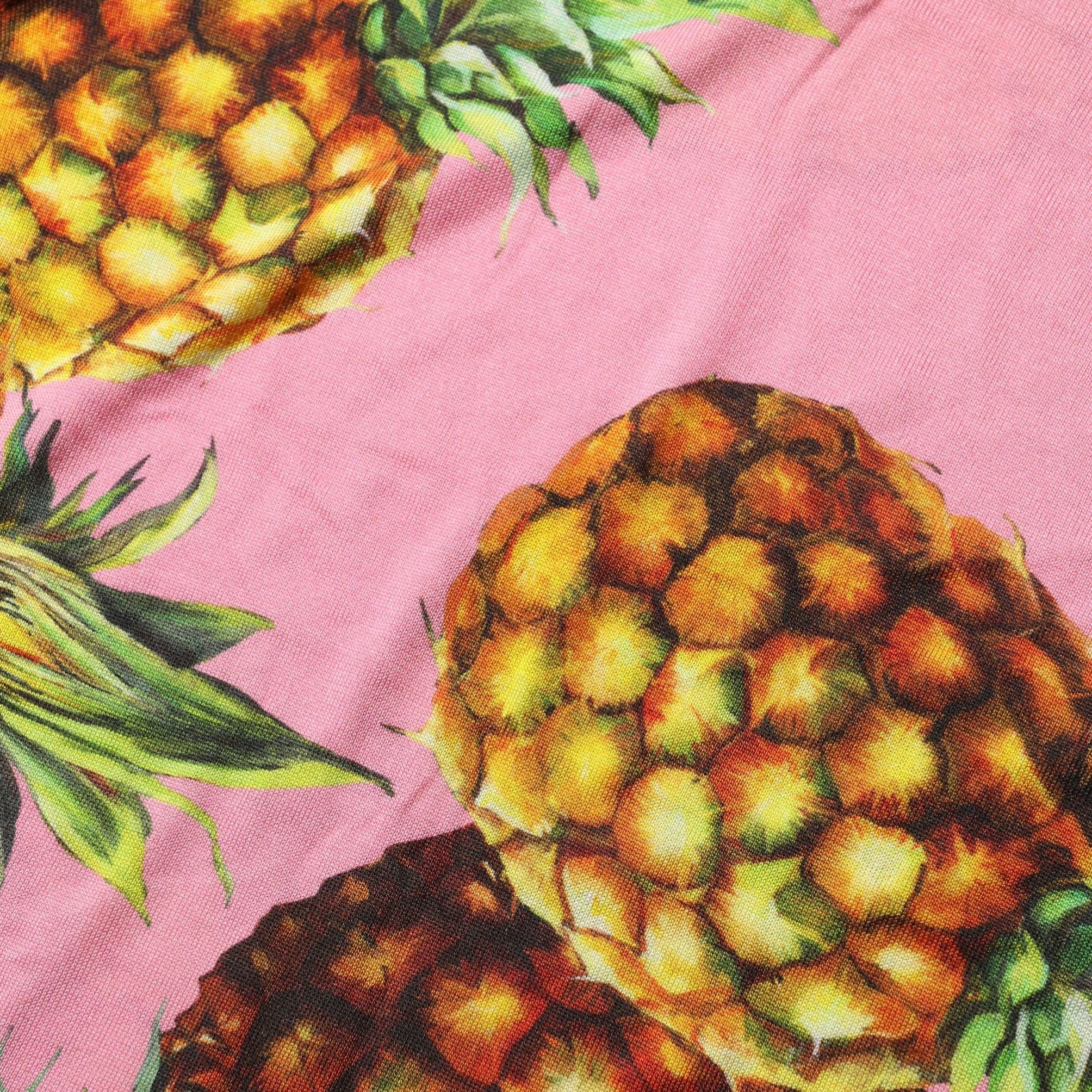 Dolce & Gabbana Pink Pineapple Roundneck Sleeveless Tank Top
