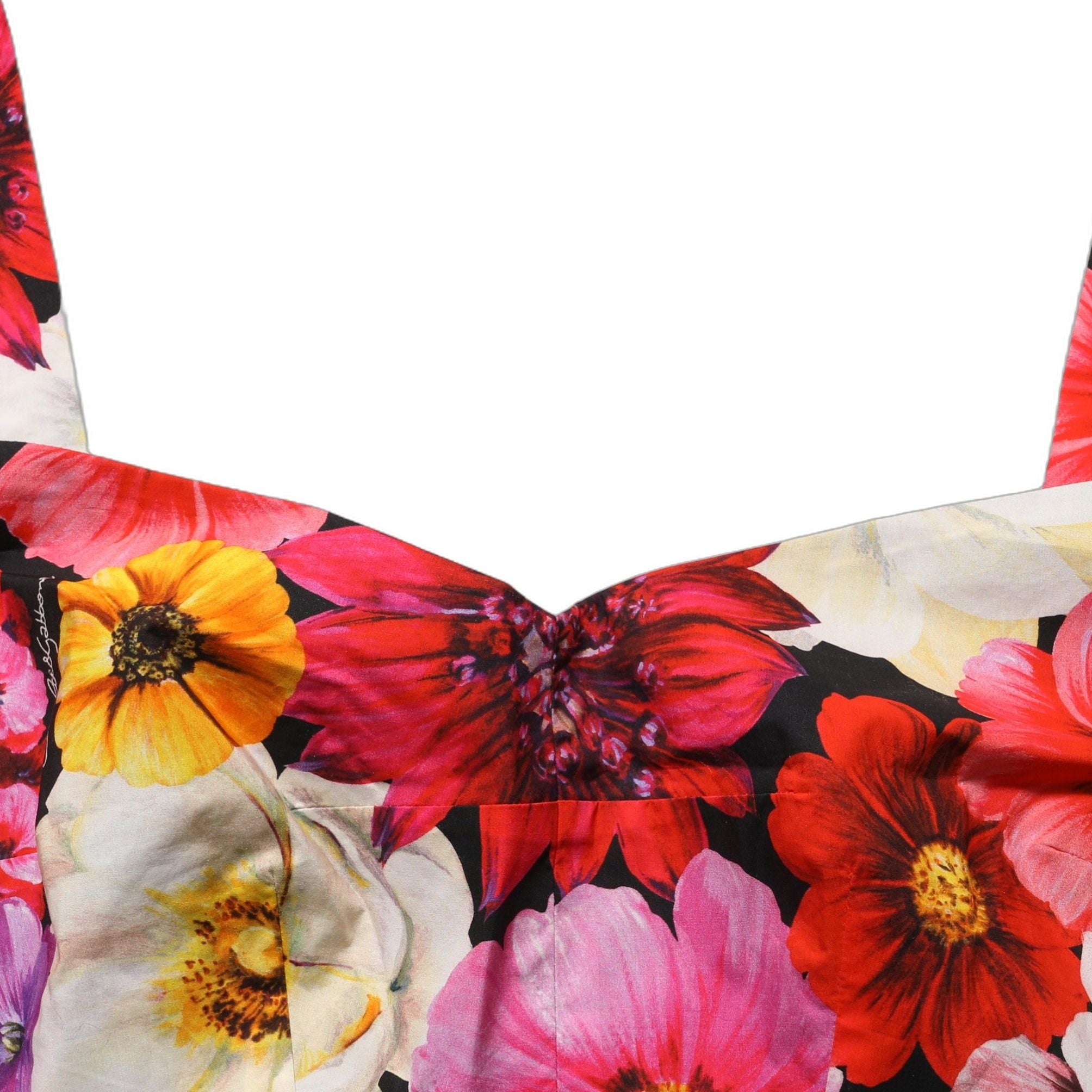 Dolce & Gabbana Multicolor Floral Cropped Bustier Tank Top