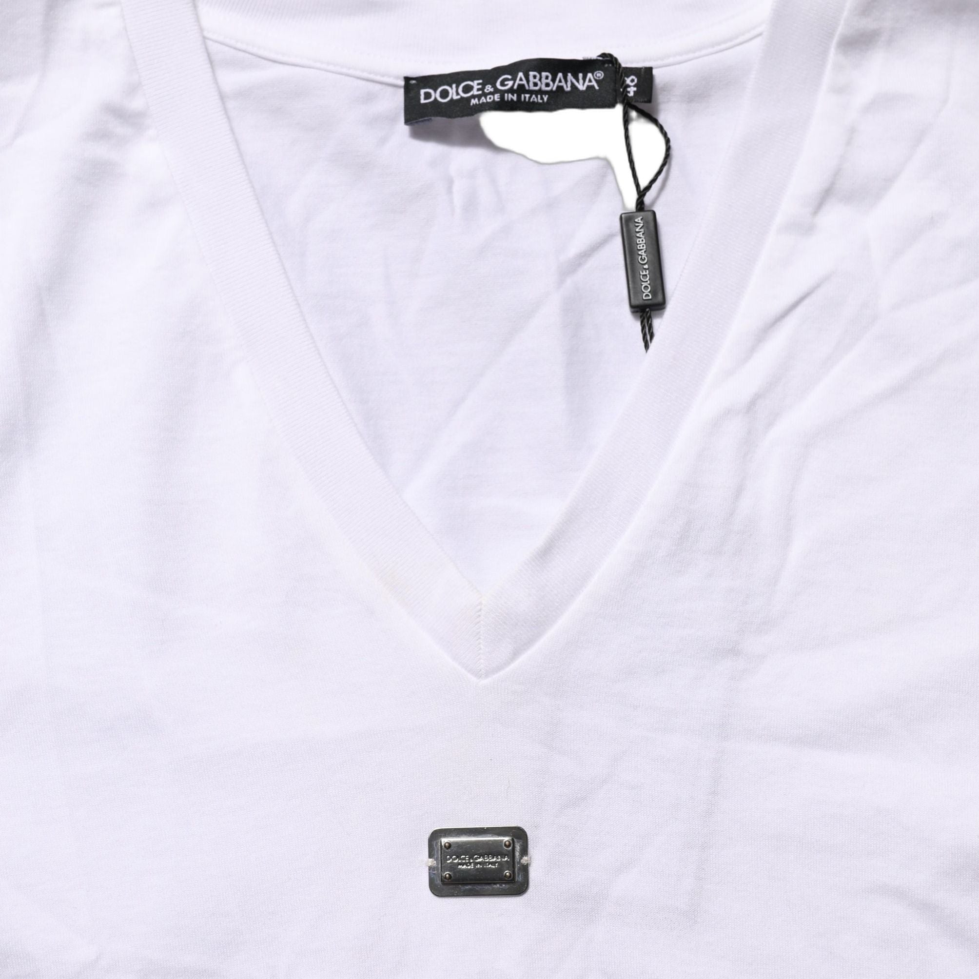 Dolce & Gabbana White Logo Embroidered TieWaist Cropped Top