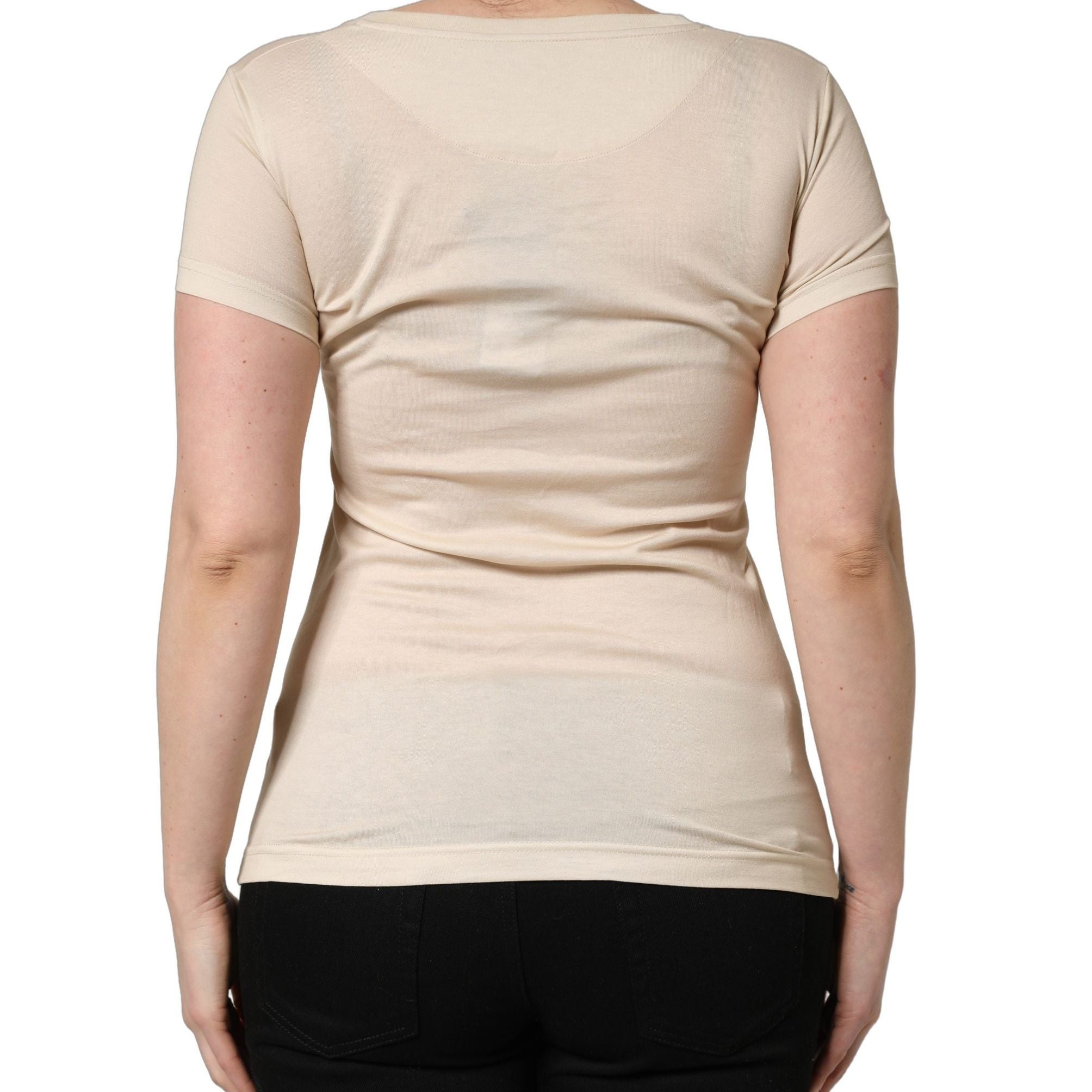 Dolce & Gabbana Beige Jungle Print Cotton Round Neck T-Shirt