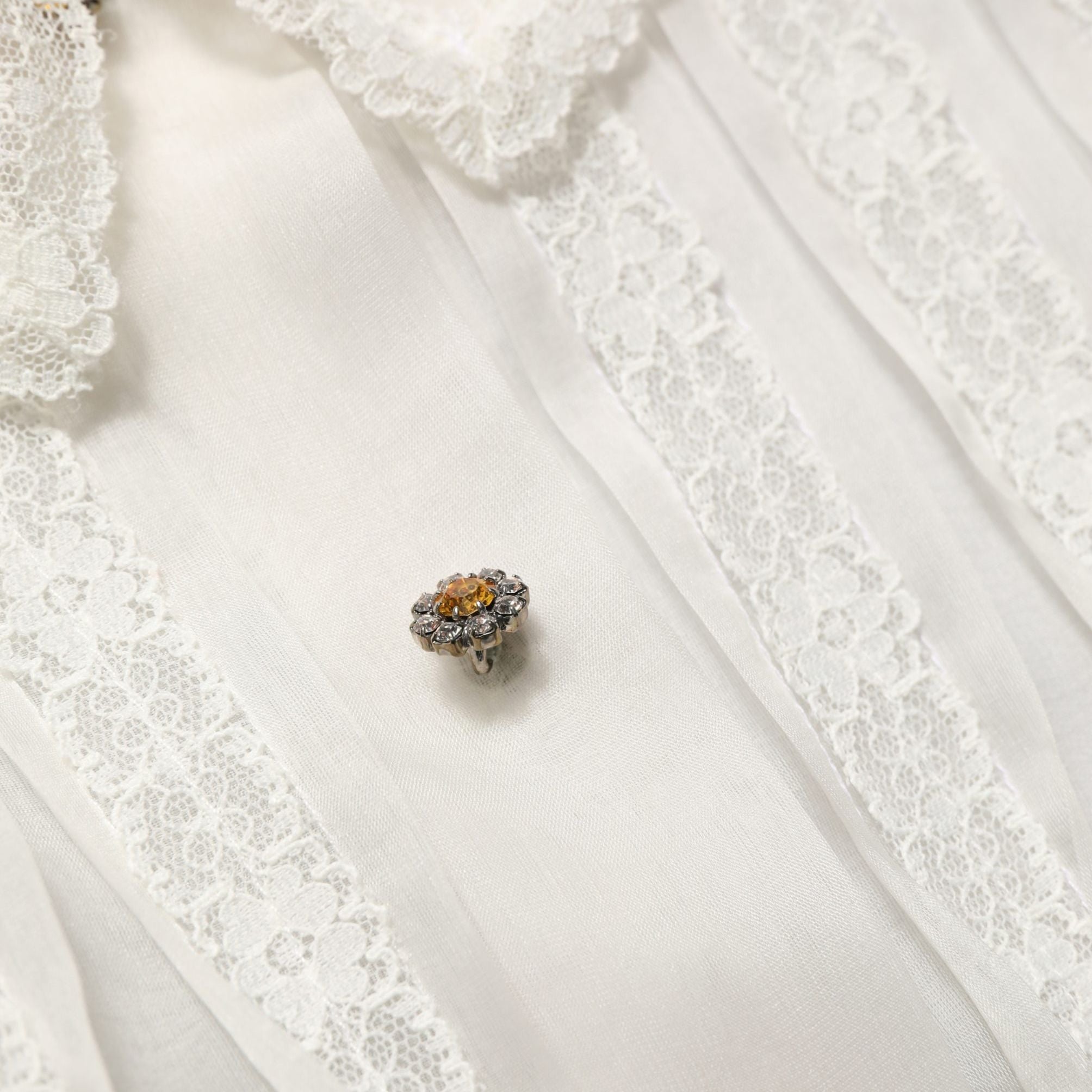 Dolce & Gabbana White Ruffled Sheer Silk Buttoned Blouse Top