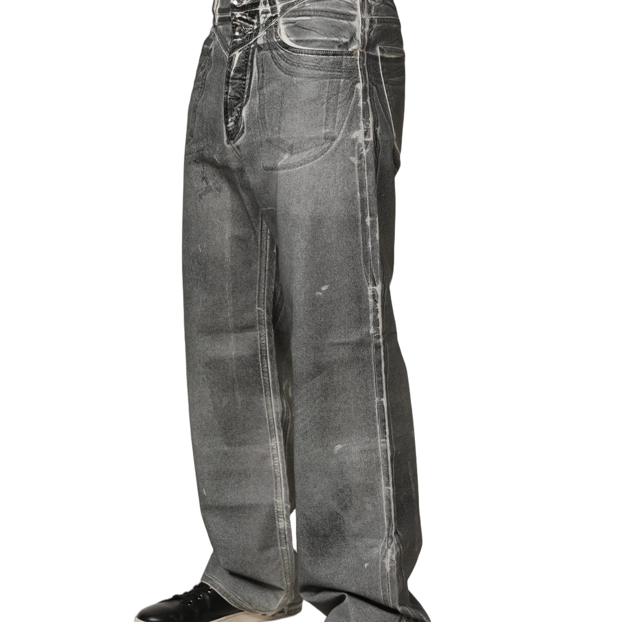 Dolce & Gabbana Grey Washed Mid Waist Straight Denim Jeans